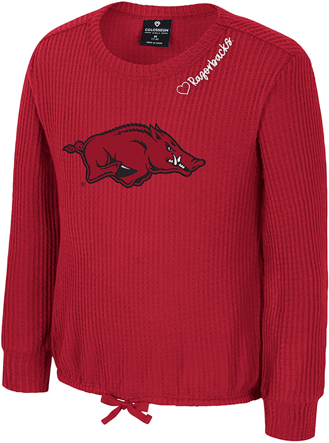 Colosseum Athletics Girls' Arkansas Beautopia Waffle Long Sleeve Top - view number 1