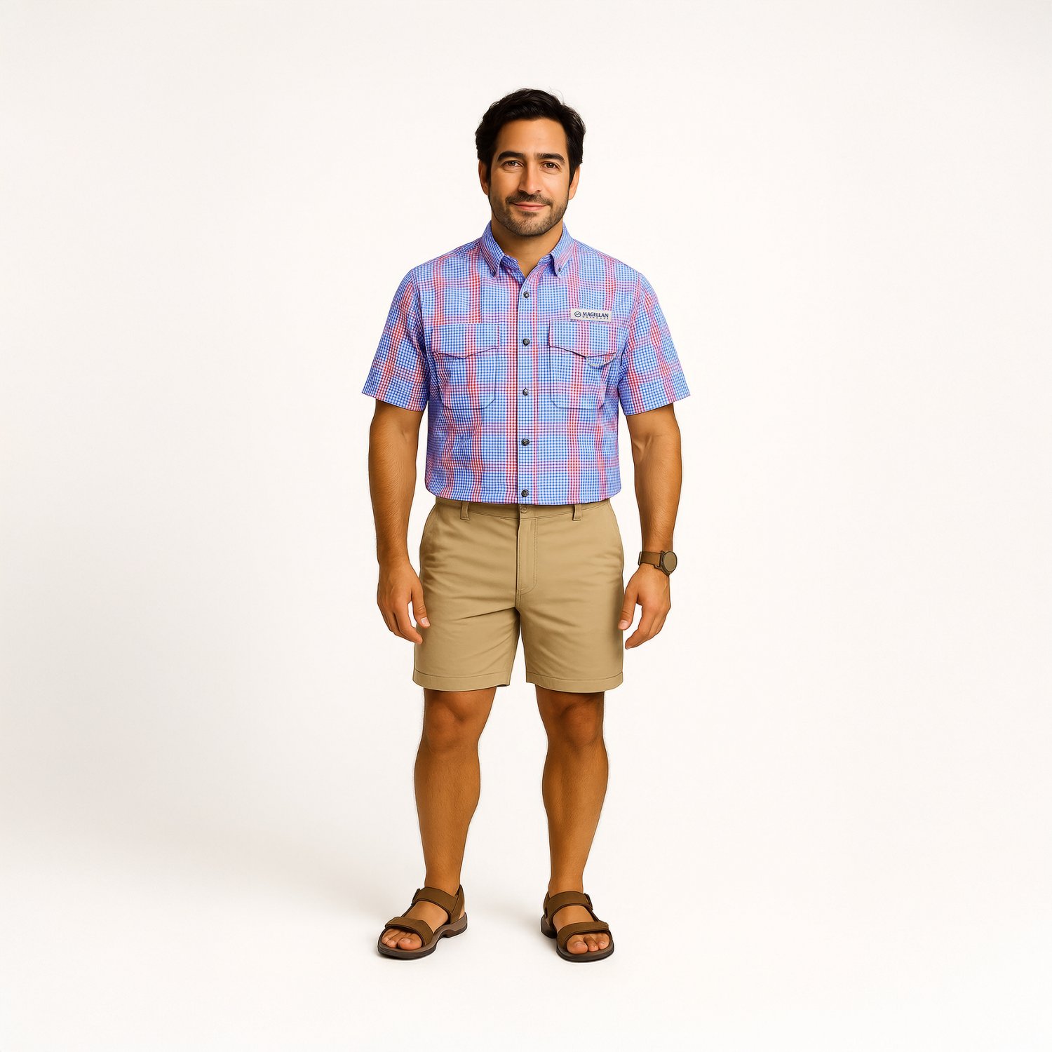 Magellan Outdoors Men's Southern Summer Gingham Plaid Short Sleeve Shirt - view number 2