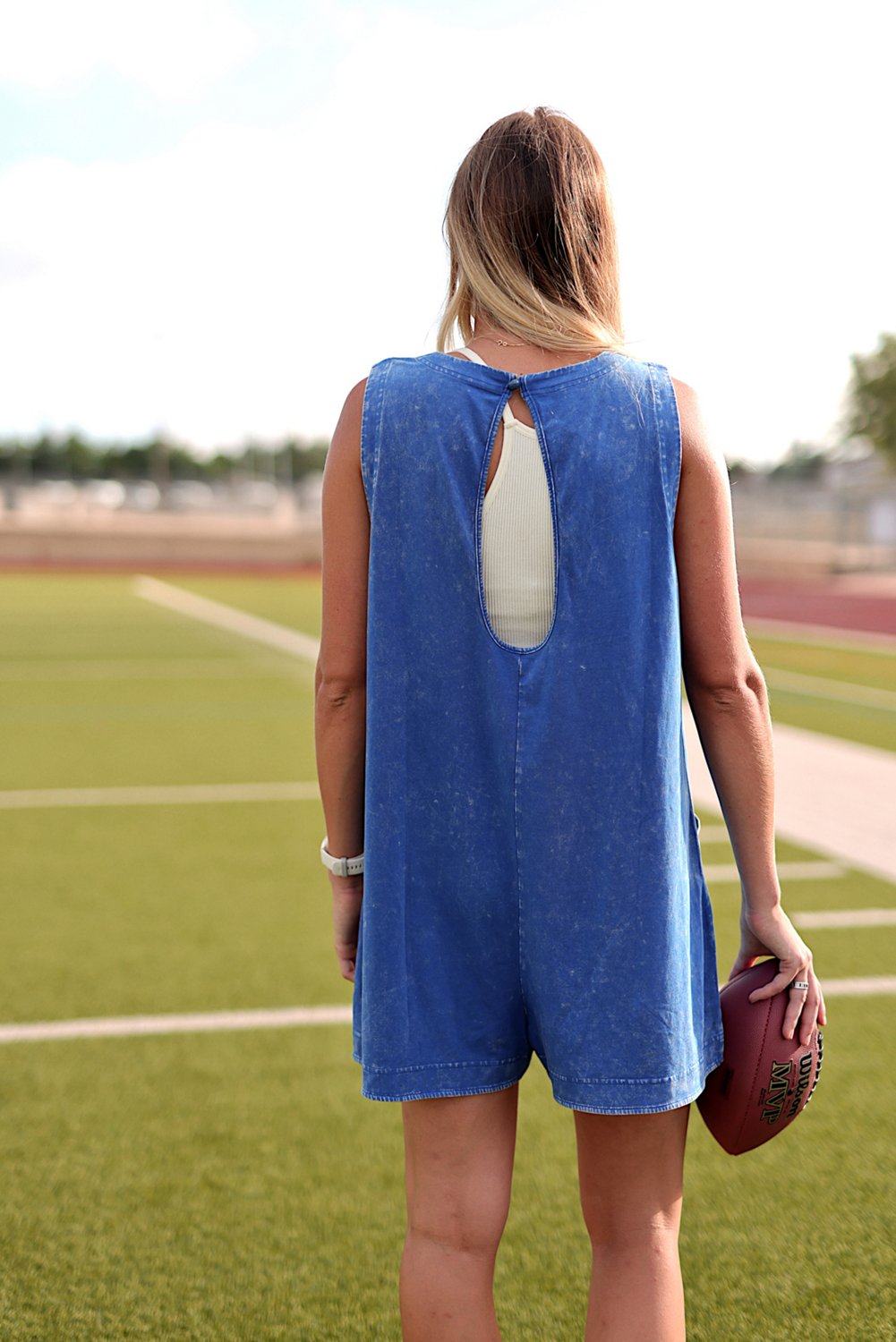 Jadelynn Brooke Girls' Mineral Wash Tailgate Romper - view number 2