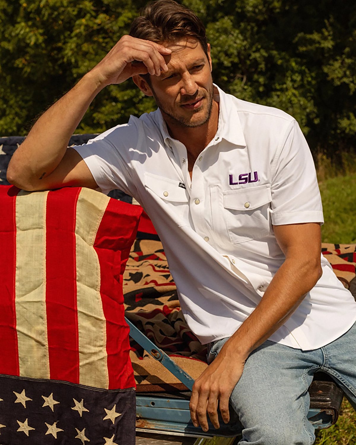 Snaps Clothing Men's Louisiana State University Tigers Tailgater Pearl Snap Fishing Shirt - view number 4