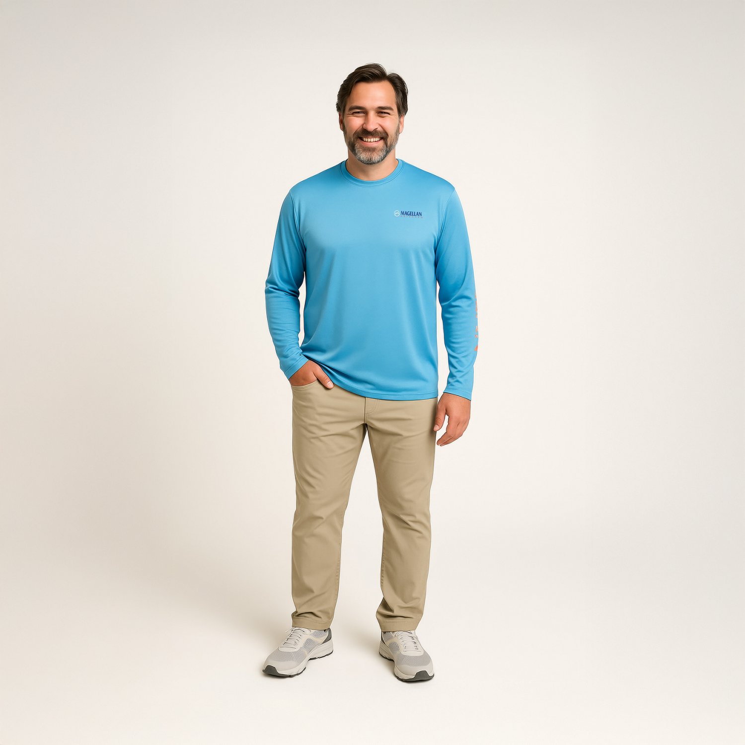 Magellan Outdoors Men's Casting Crew Long Sleeve T-shirt                                                                         - view number 2