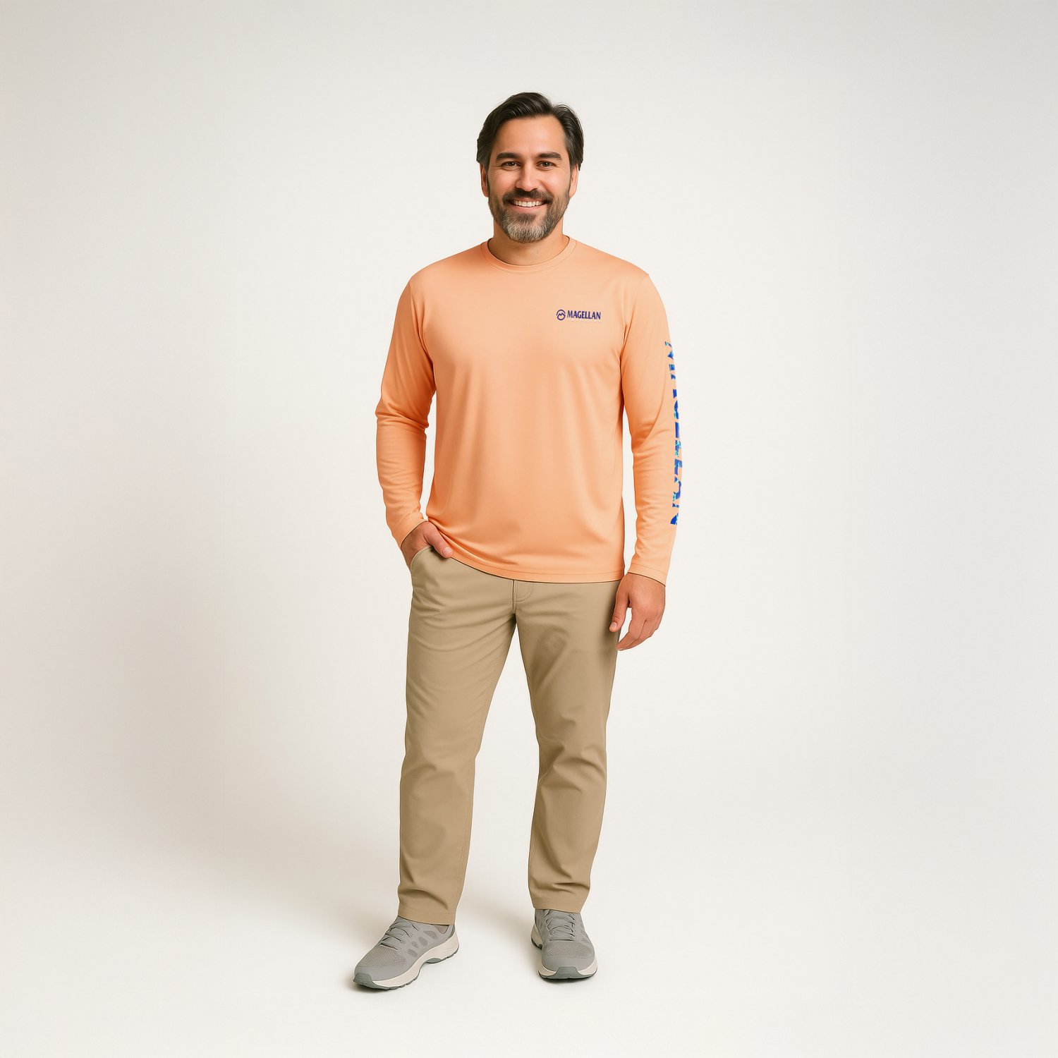Magellan Outdoors Men's Casting Crew Long Sleeve T-shirt                                                                         - view number 2