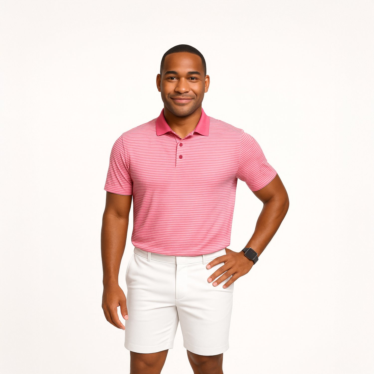 BCG Men's Golf Stripe Polo Shirt