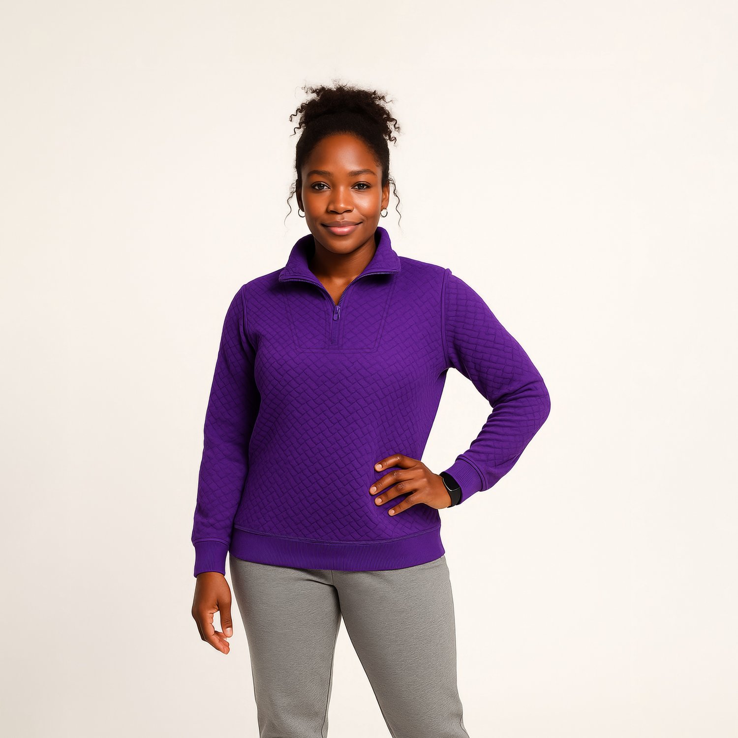 BCG Women's Quilt Quarter-Zip Top