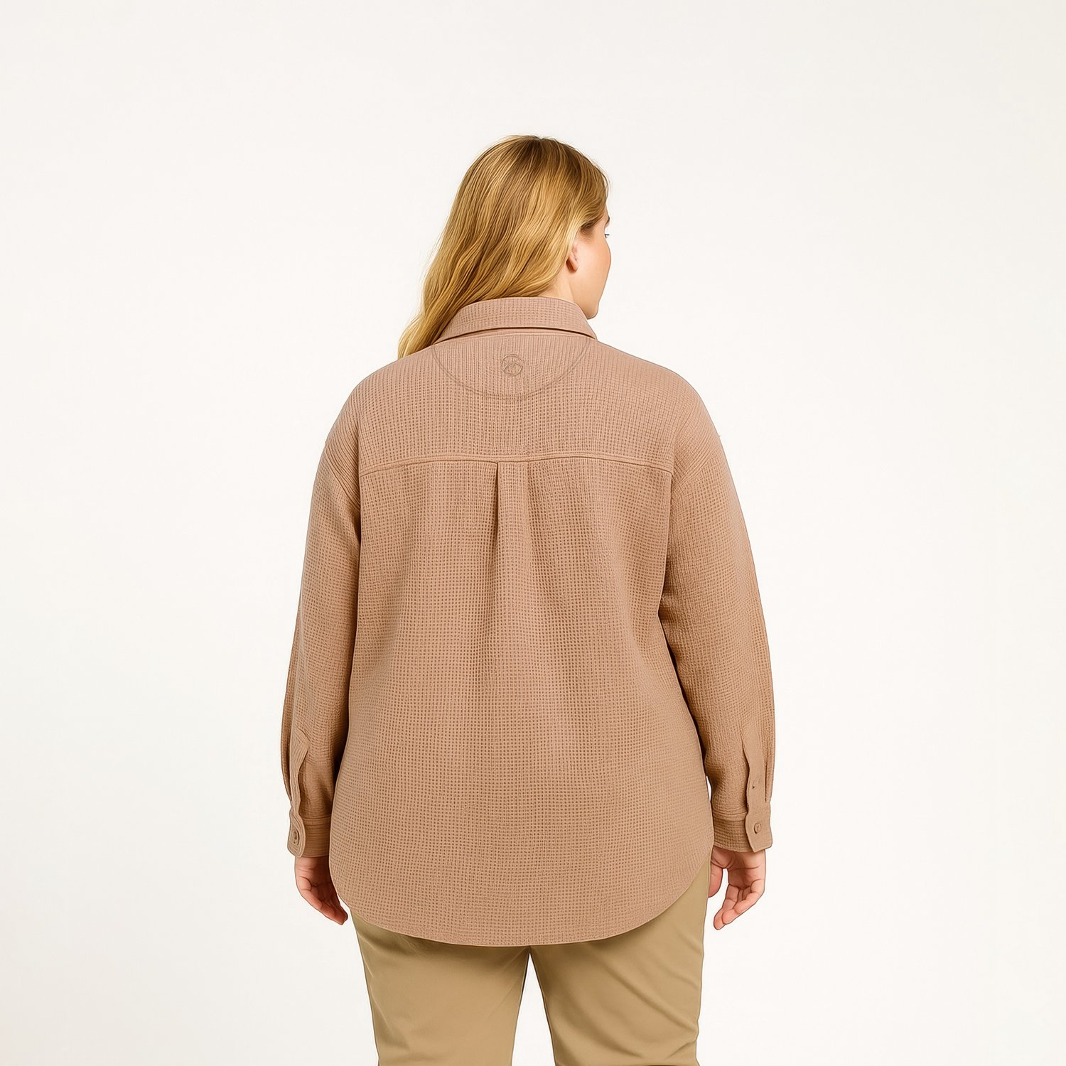 Magellan Outdoors Women's Happy Camper Oversized Waffle Shirt Jacket                                                             - view number 3