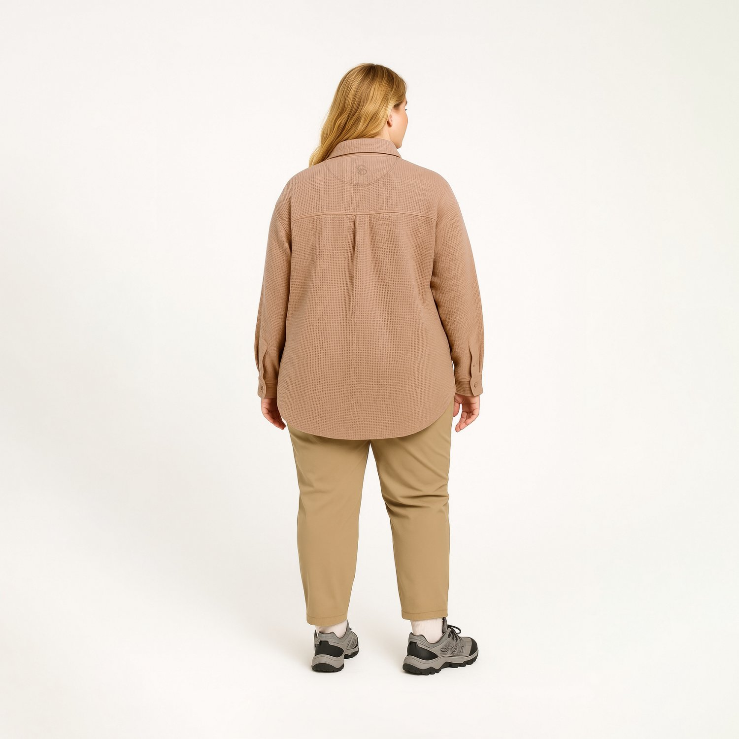 Magellan Outdoors Women's Happy Camper Oversized Waffle Shirt Jacket                                                             - view number 2