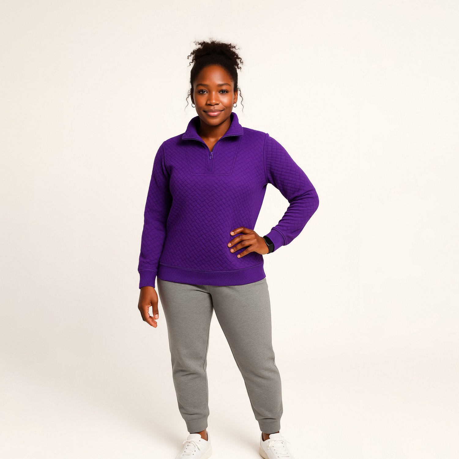 BCG Women's Quilt Quarter-Zip Top