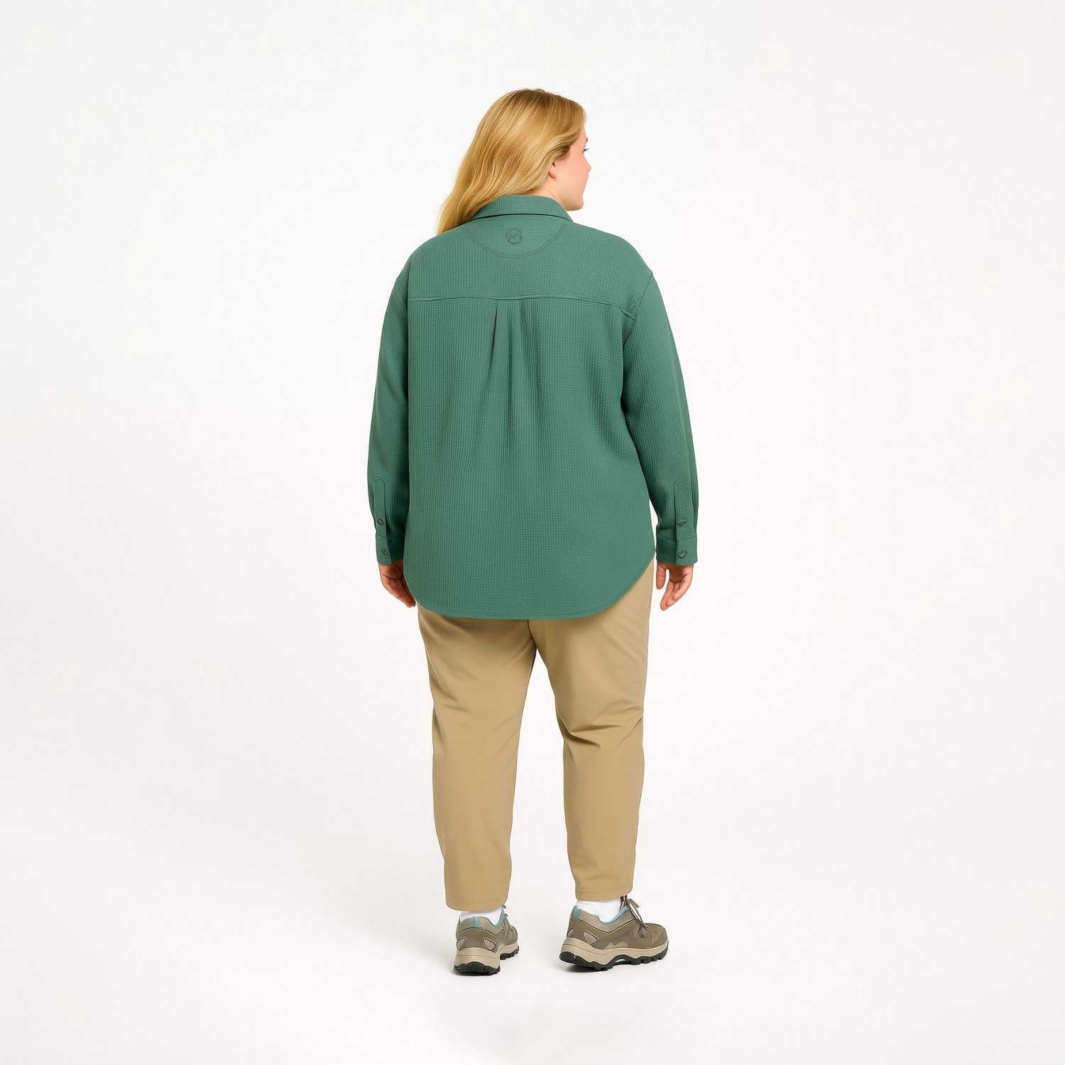 Magellan Outdoors Women's Happy Camper Oversized Waffle Shirt Jacket                                                             - view number 3