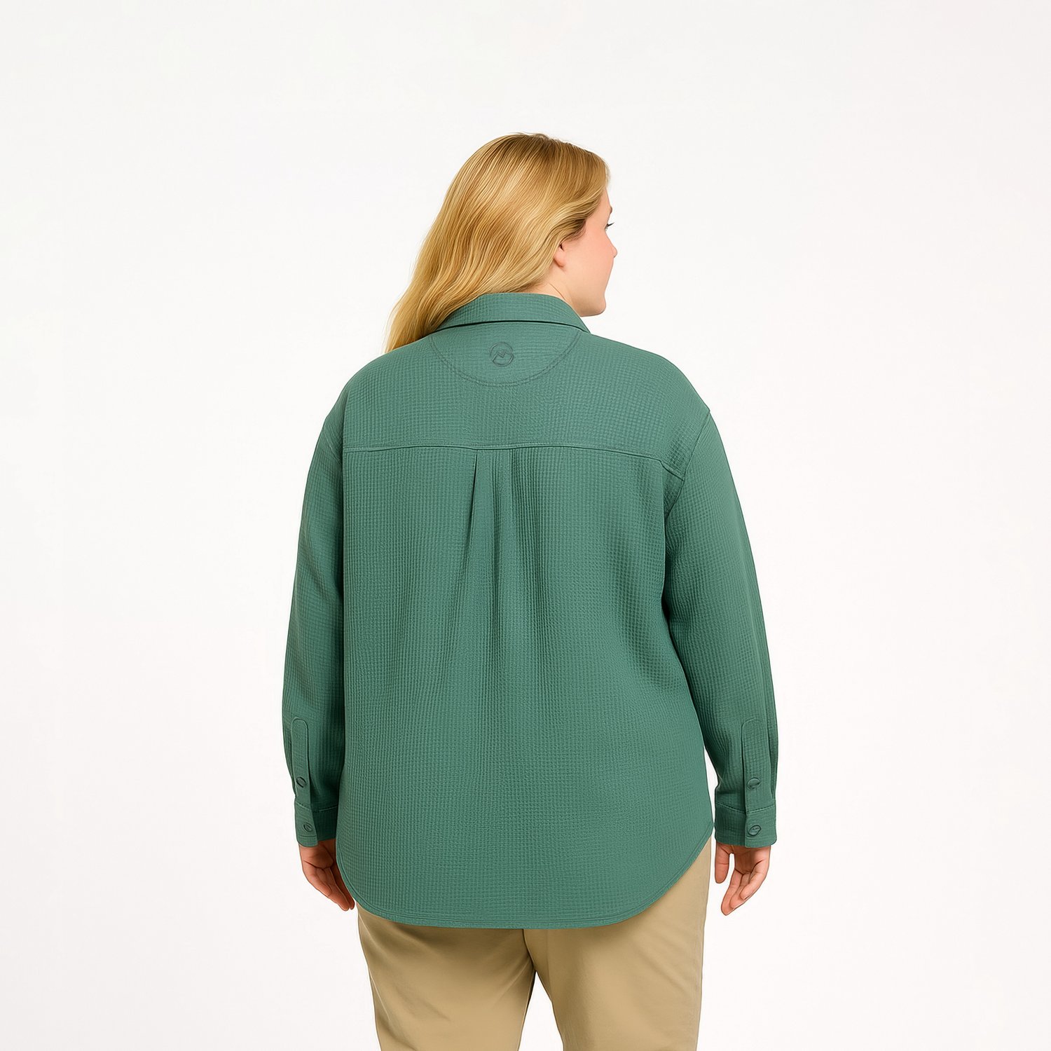 Magellan Outdoors Women's Happy Camper Oversized Waffle Shirt Jacket                                                             - view number 4