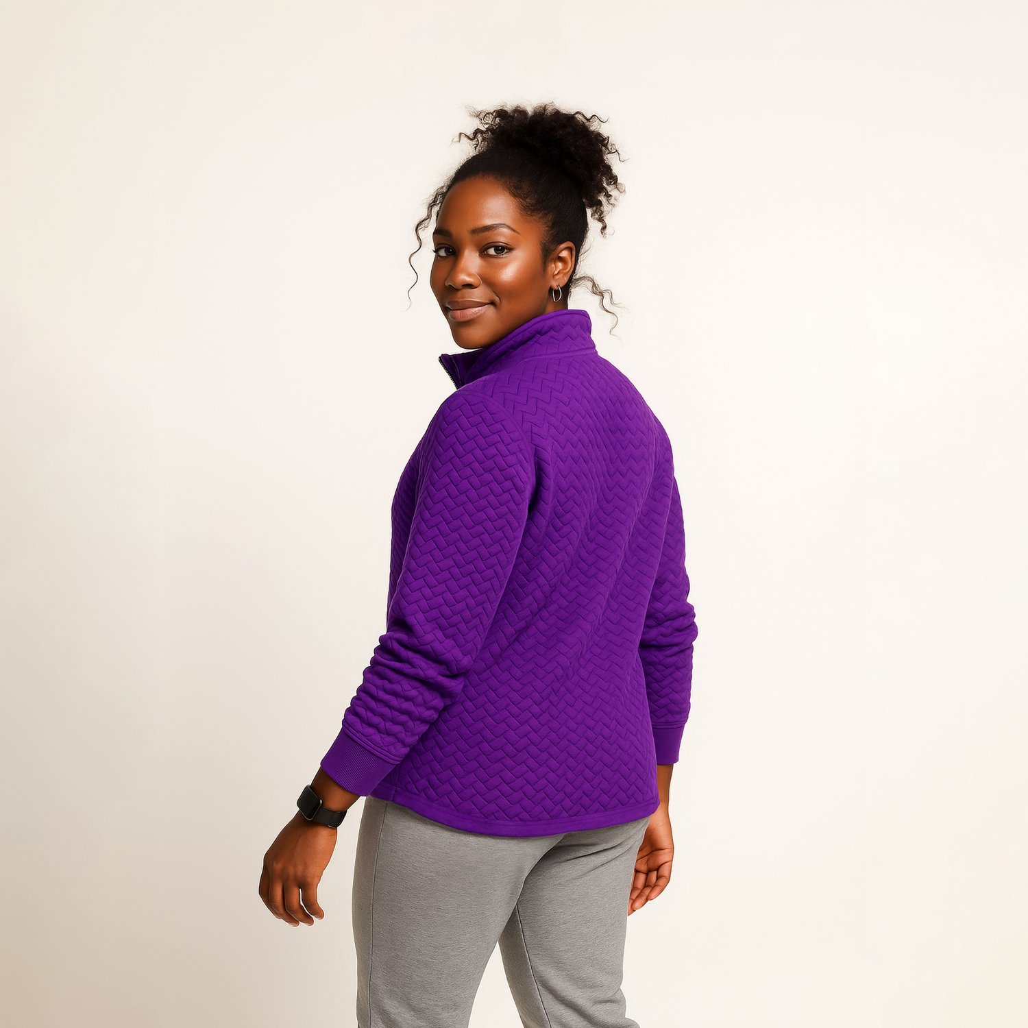BCG Women's Quilt Quarter-Zip Top