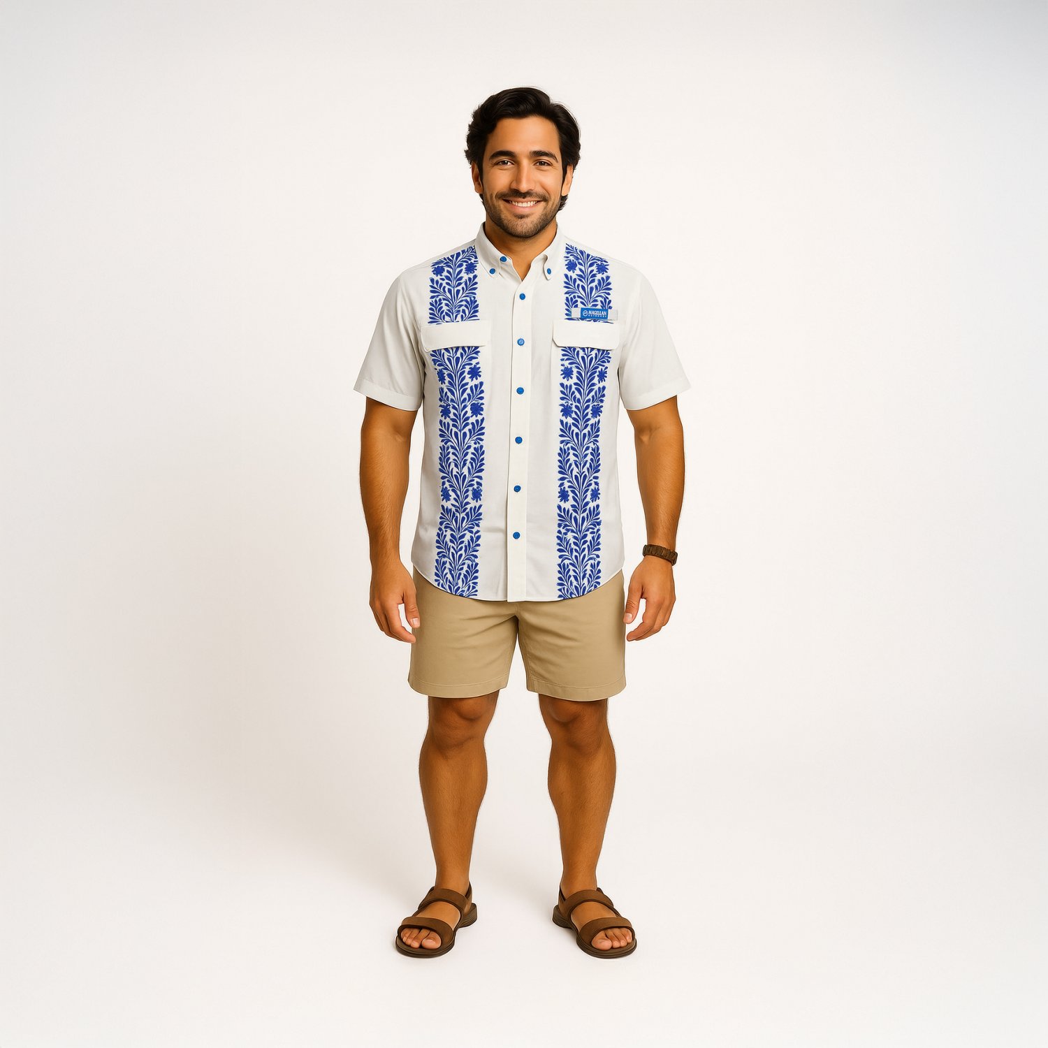 Magellan Outdoors Men's Laguna Madre Talavera Azul Short Sleeve Button Down - view number 2