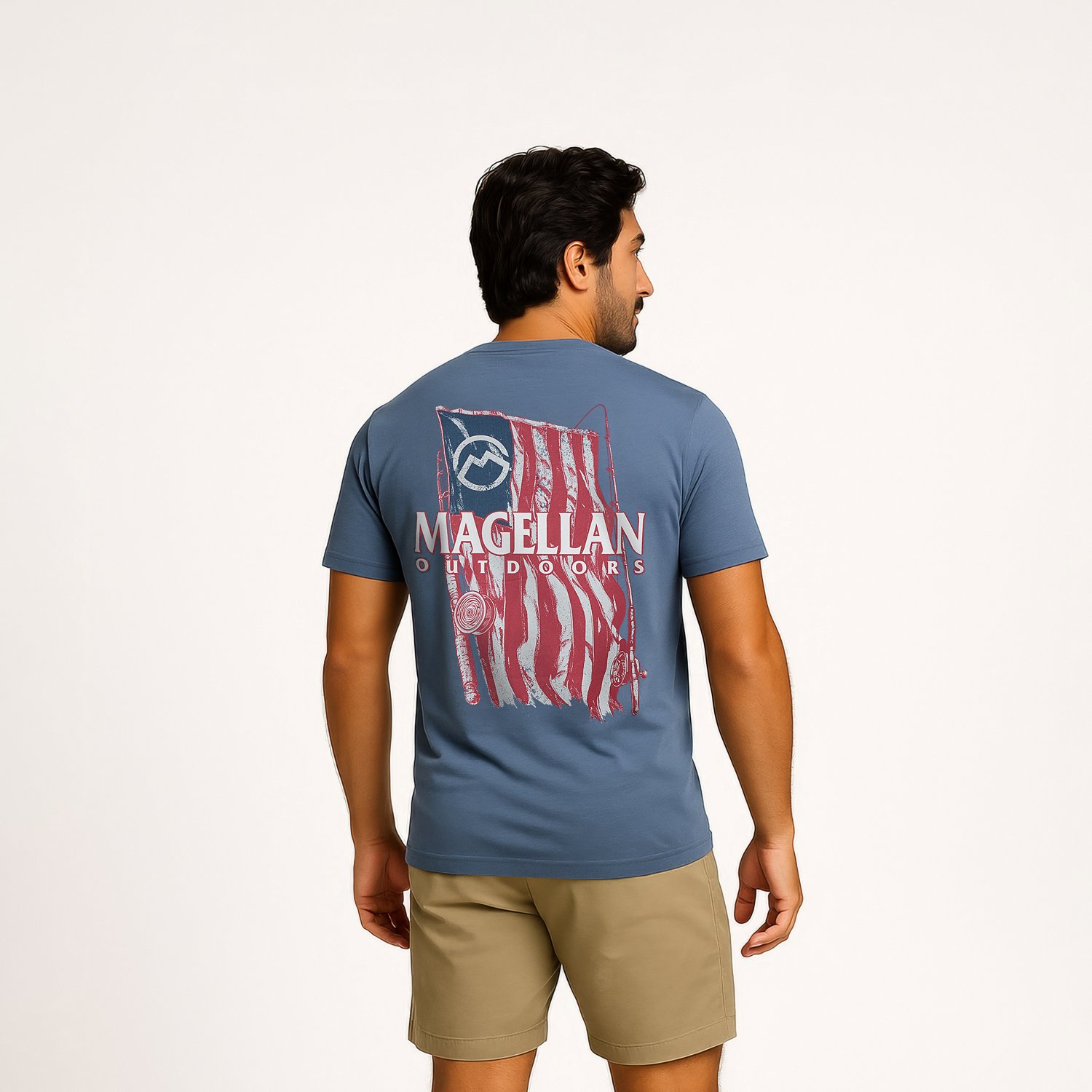 Magellan Outdoors Men's Fishing Rod Flag T-shirt