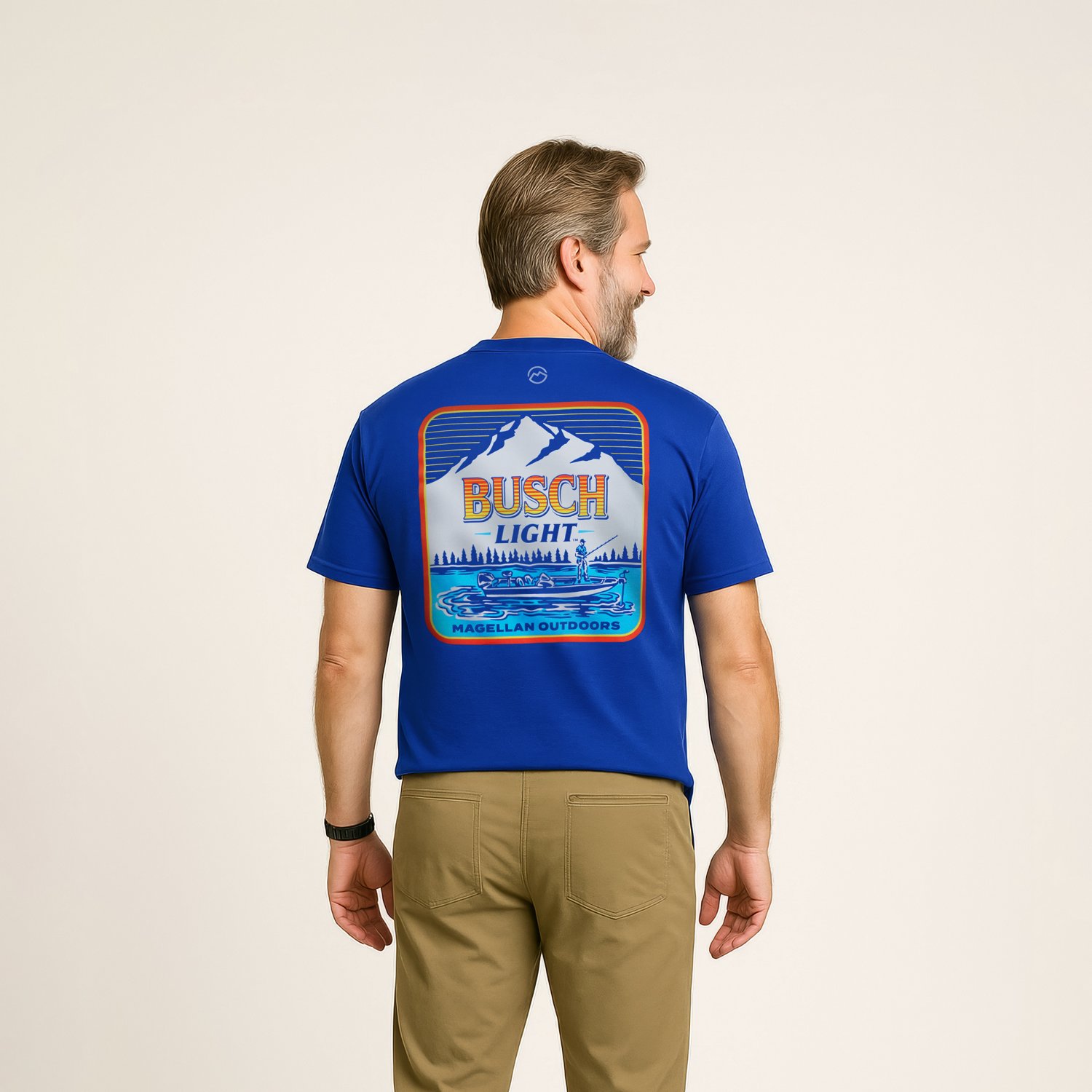 Magellan Outdoors Men's Busch Light Bass Boat Short Sleeve Graphic T-shirt                                                       - view number 4