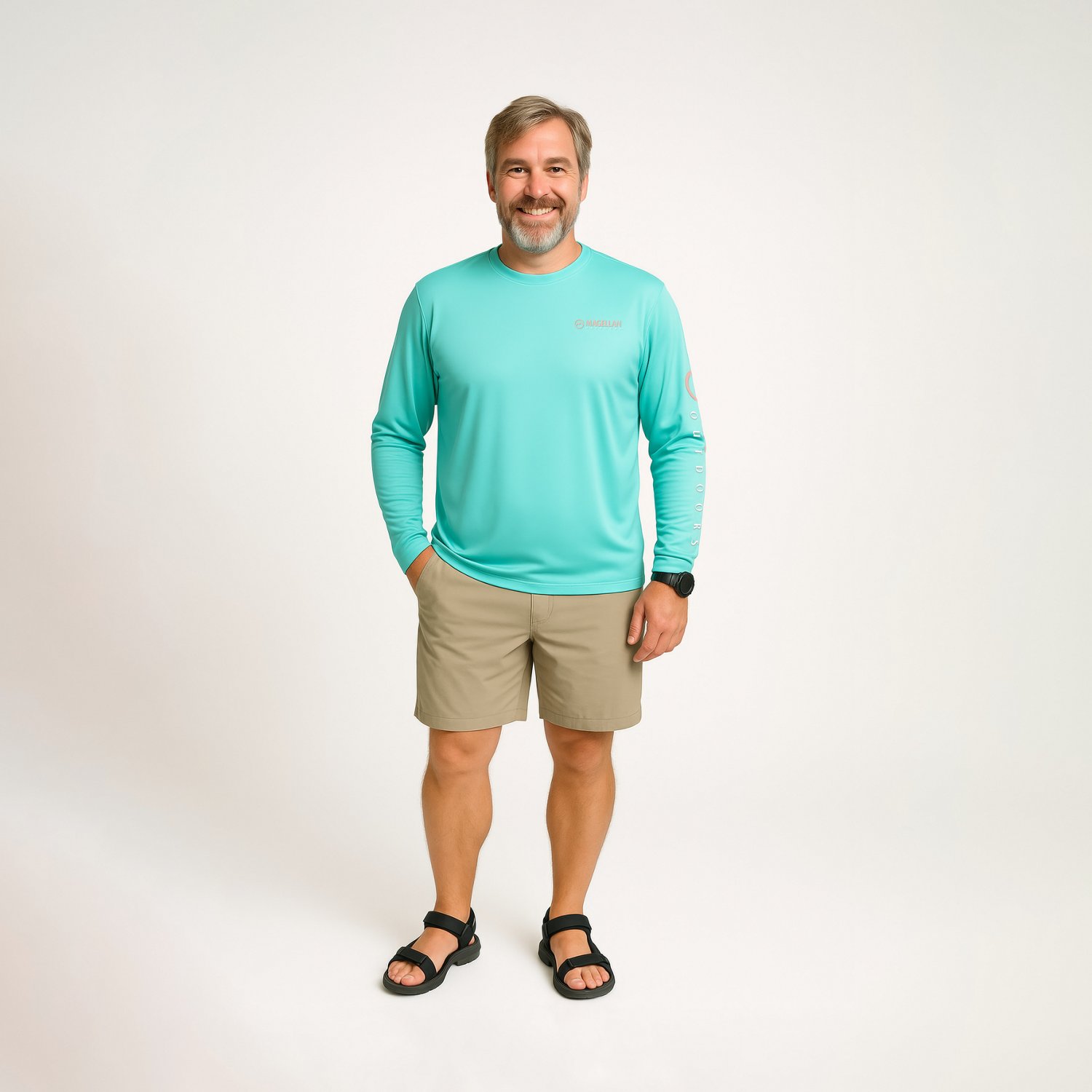 Magellan Outdoors Men's Casting Crew Core Graphic Long Sleeve T-shirt                                                            - view number 2