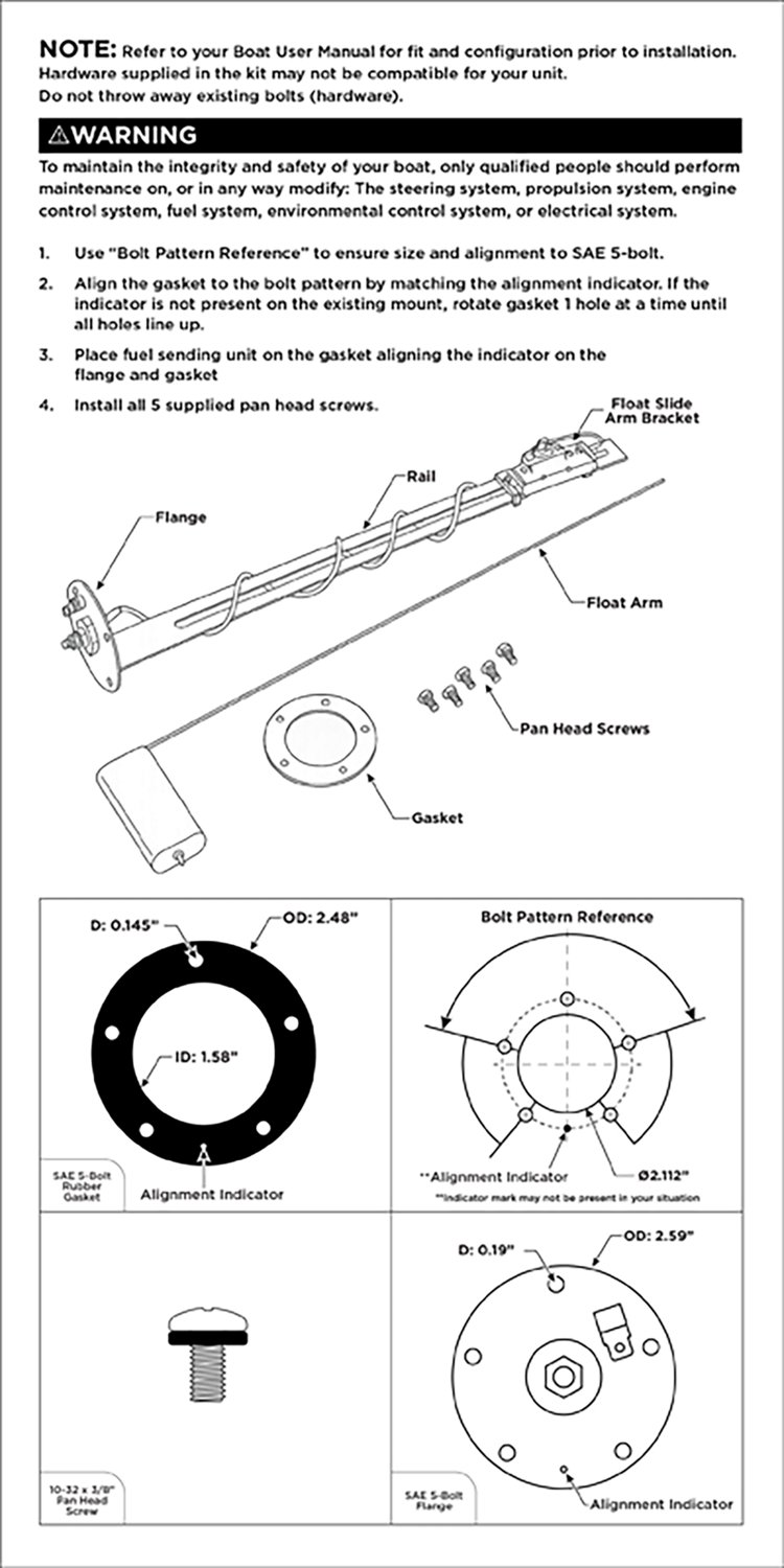 Marine Raider Universal Fuel Sending Unit - view number 2