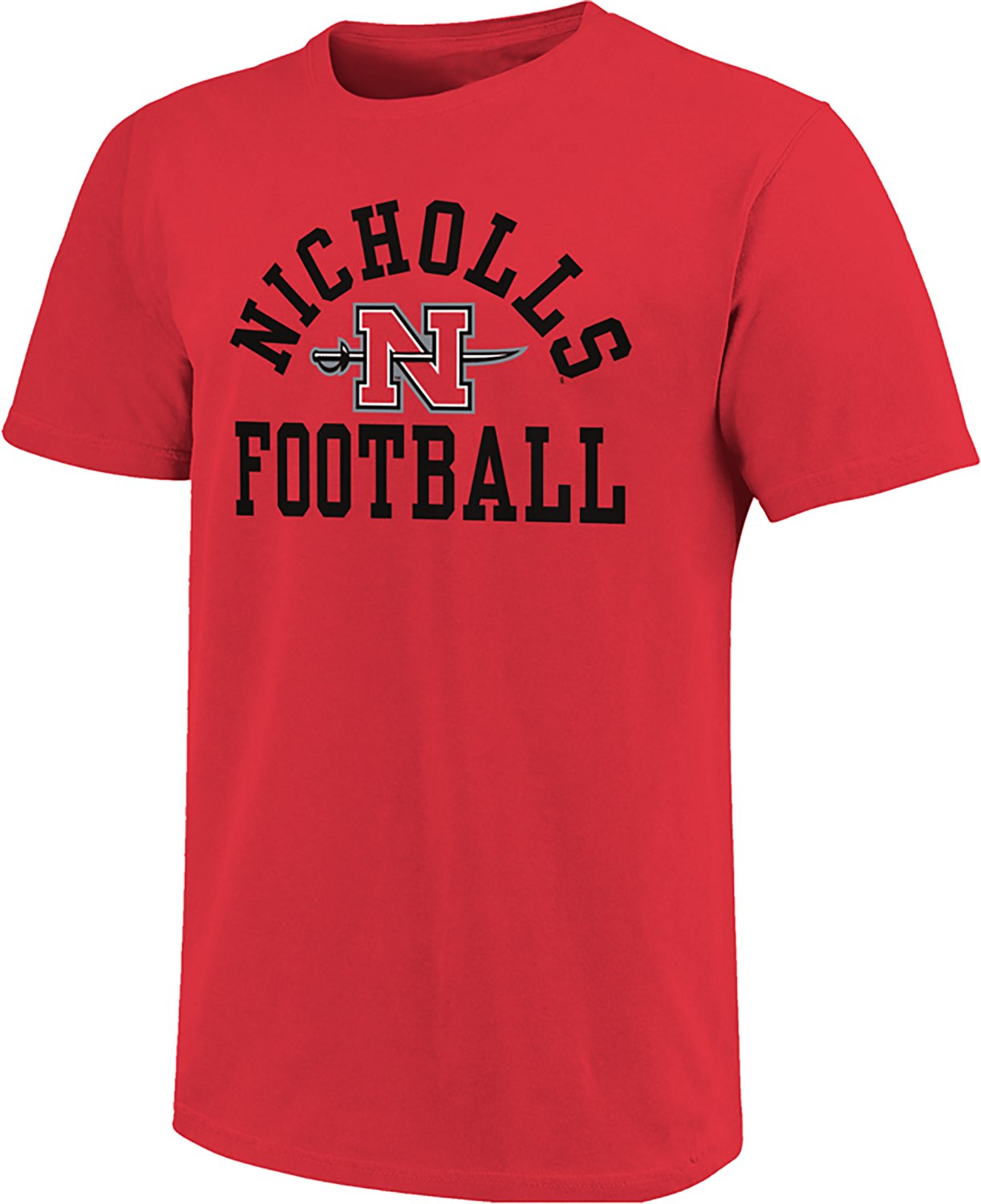 Image One Men's Nicholls State Colonels Simple Arch Football Short Sleeve T-shirt - view number 2