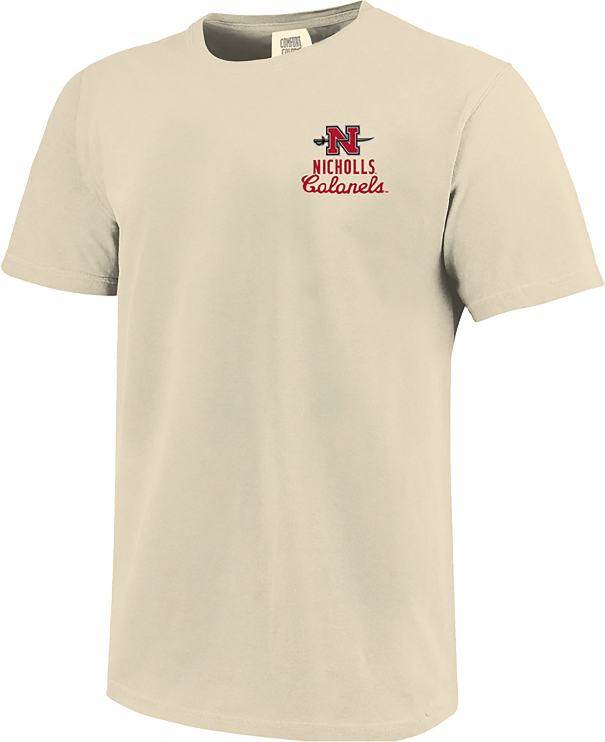 Image One Men's Nicholls State Colonels Mascot Overlay Comfort Colors Short Sleeve T-shirt - view number 2