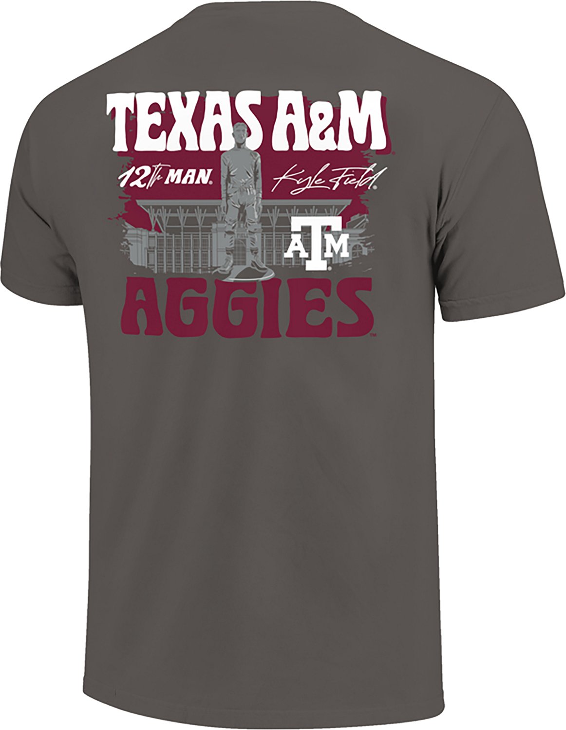 Image One Men's Texas A&M Stadium Statue Scene DS T-shirt - view number 3