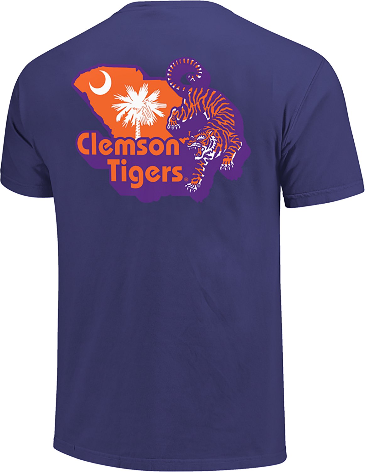 Image One Men's Clemson Tiger State Outline DS T-shirt - view number 3