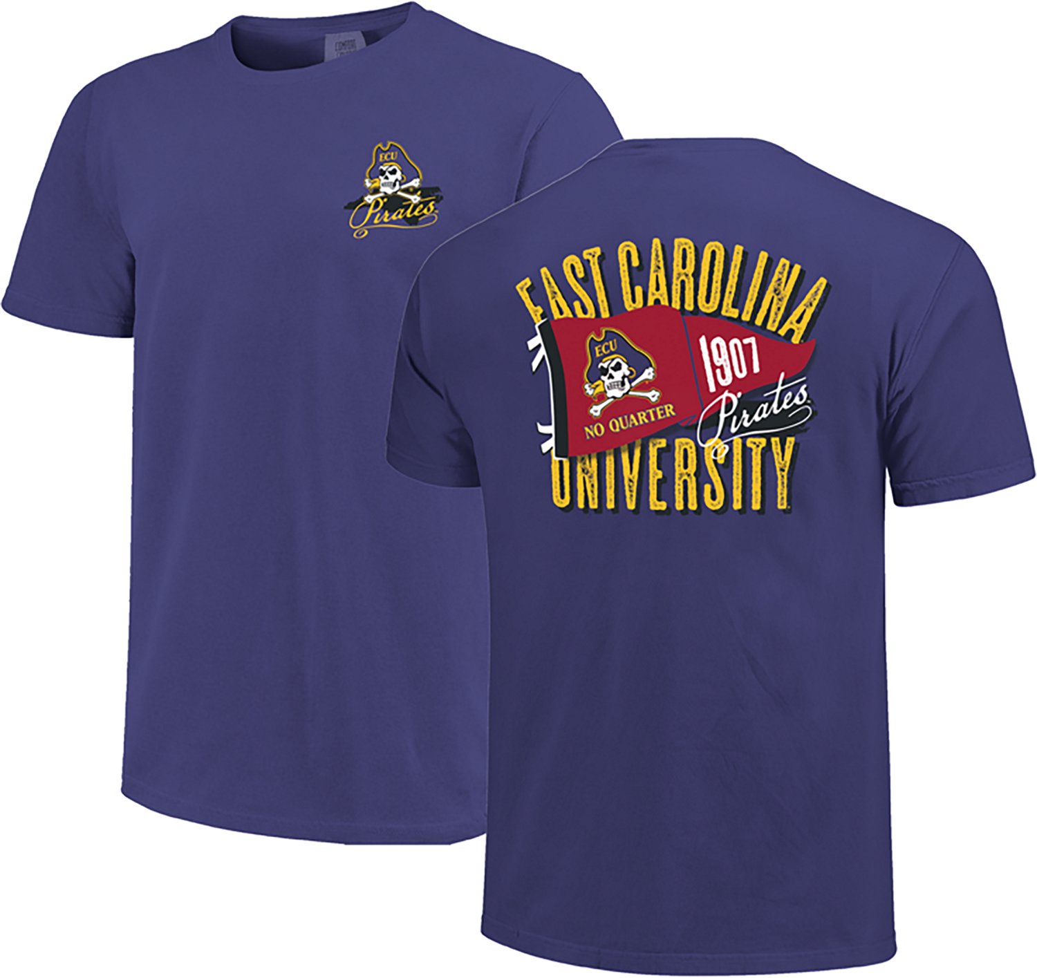 Image One Men's East Carolina Roughed Up Pennant DS T-shirt