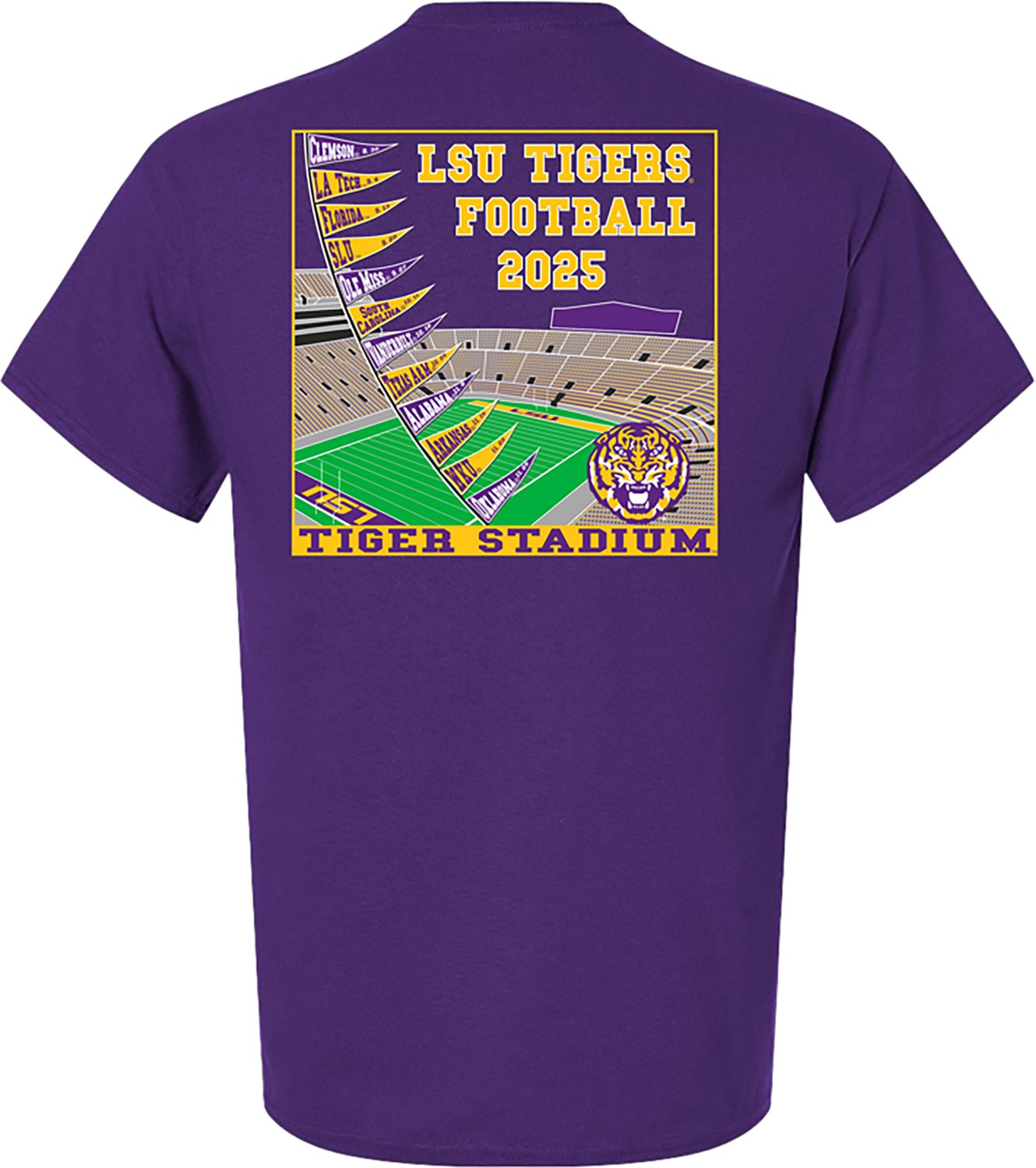 Bayou Apparel Men's Louisiana State University 2025 Football Schedule Graphic T-shirt - view number 2