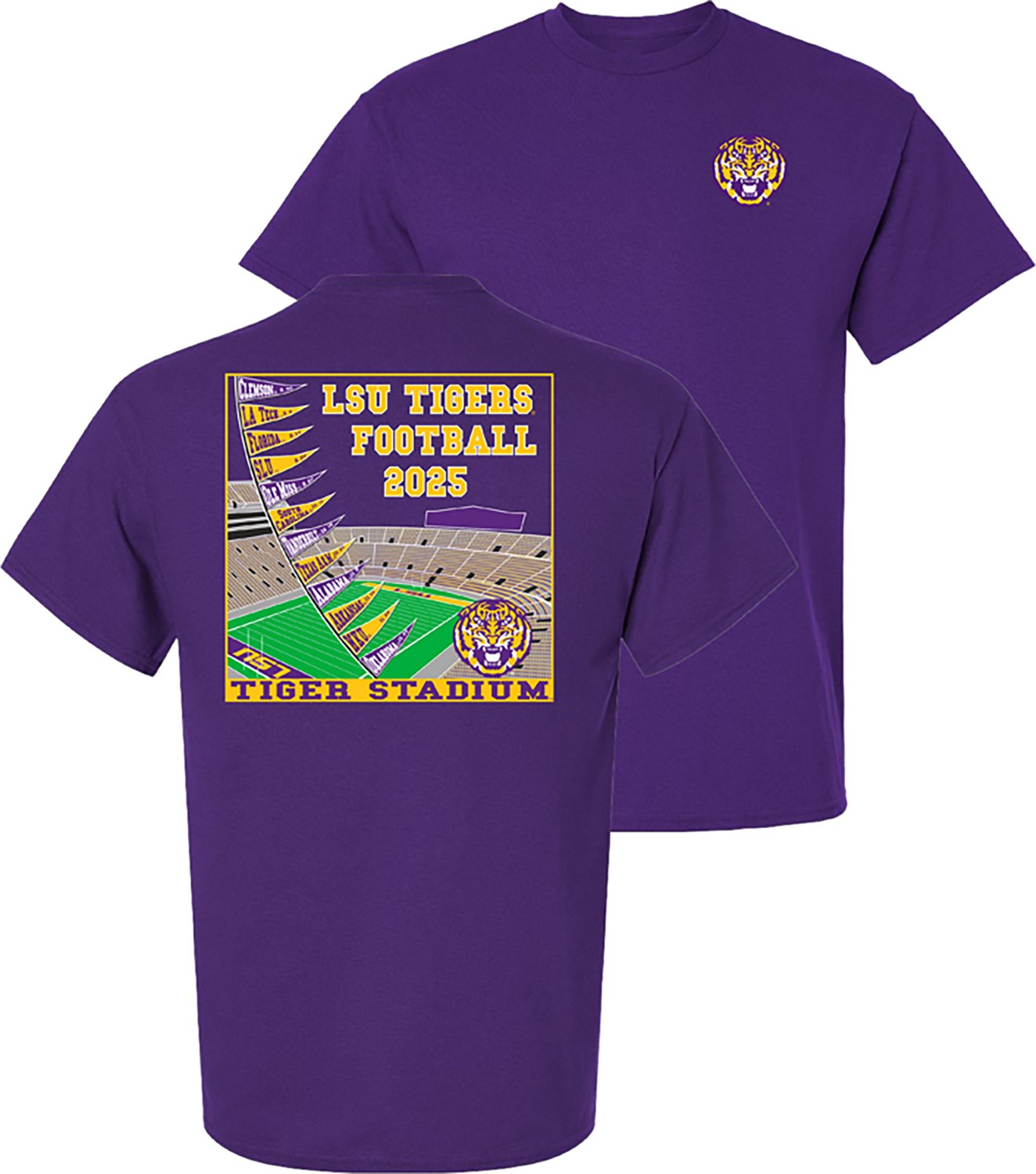 Bayou Apparel Men's Louisiana State University 2025 Football Schedule Graphic T-shirt - view number 3
