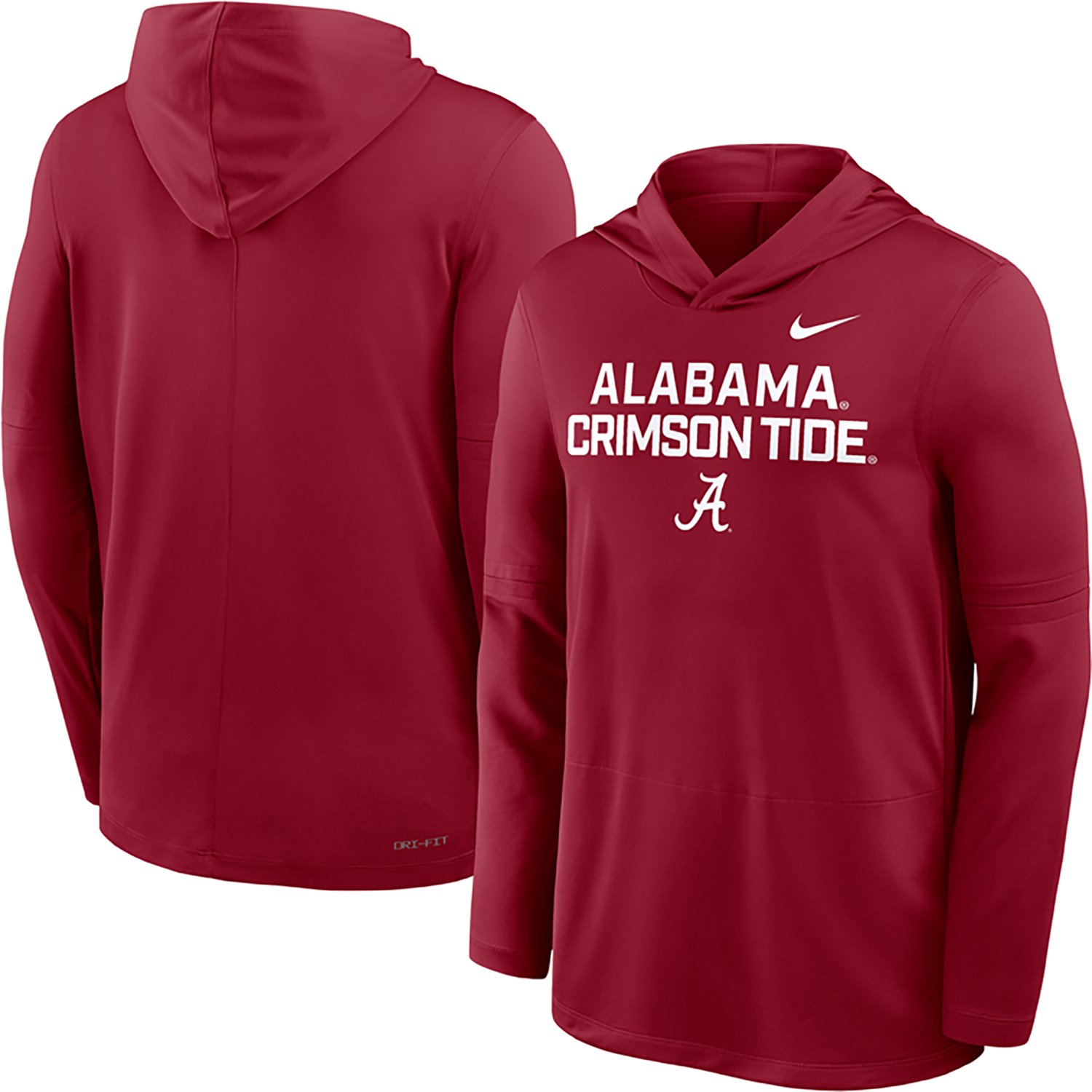 Nike Men's Alabama Dri-FIT Team Over Logo LWT Long Sleeve Hoodie Top