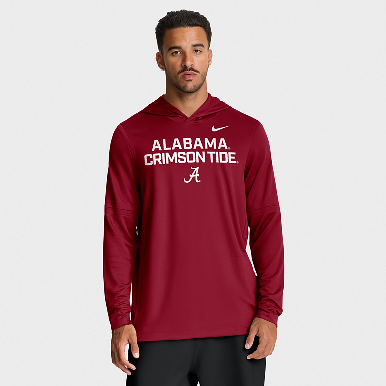 Nike Men's Alabama Dri-FIT Team Over Logo LWT Long Sleeve Hoodie Top - view number 4