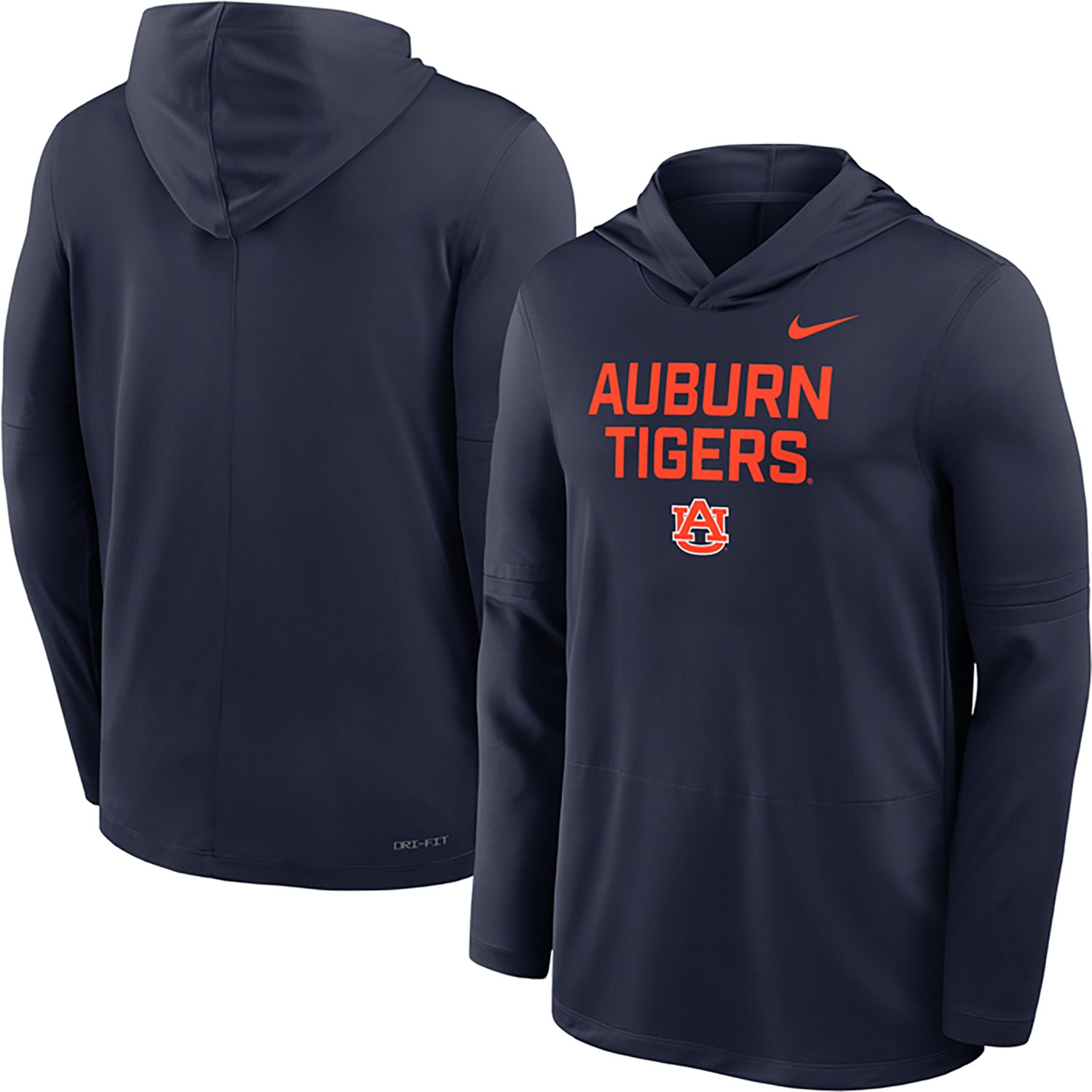 Nike Men's Auburn Dri-FIT Team Over Logo LWT Long Sleeve Hoodie Top - view number 1
