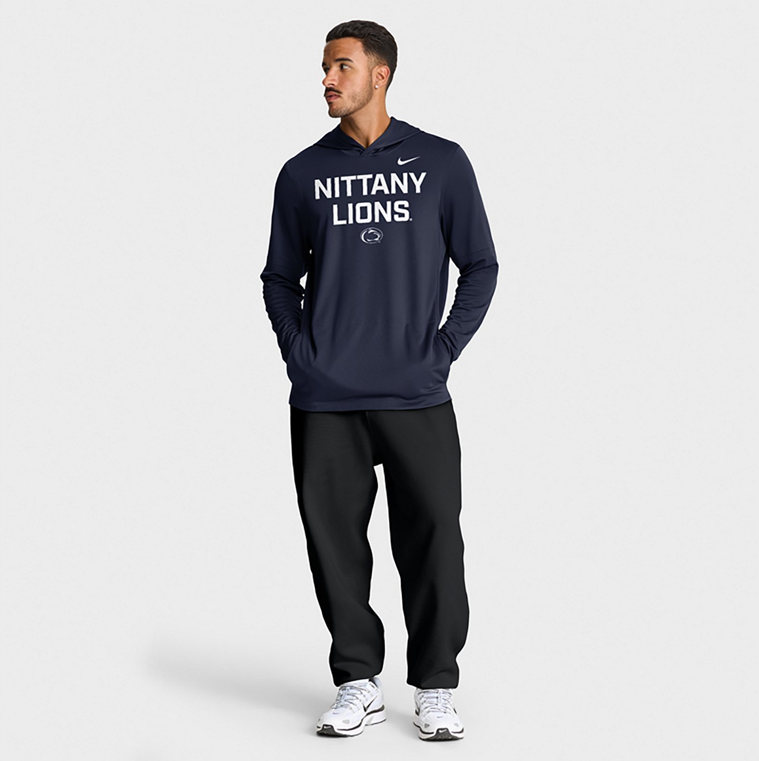 Nike Men's Penn State Dri-FIT Team Over Logo LWT Long Sleeve Hoodie Top - view number 6