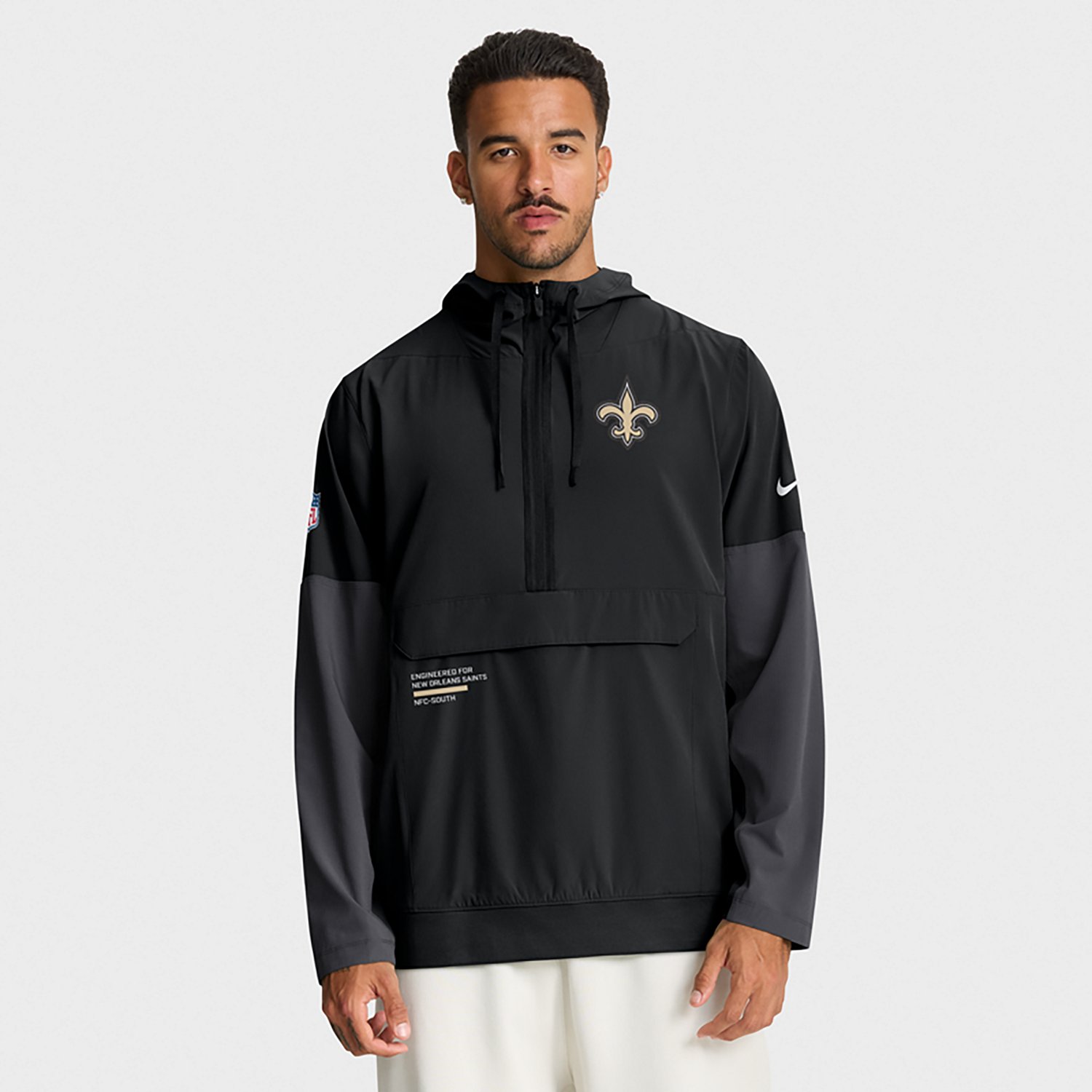 Nike Men's Saints Sideline Anorak Jacket - view number 4