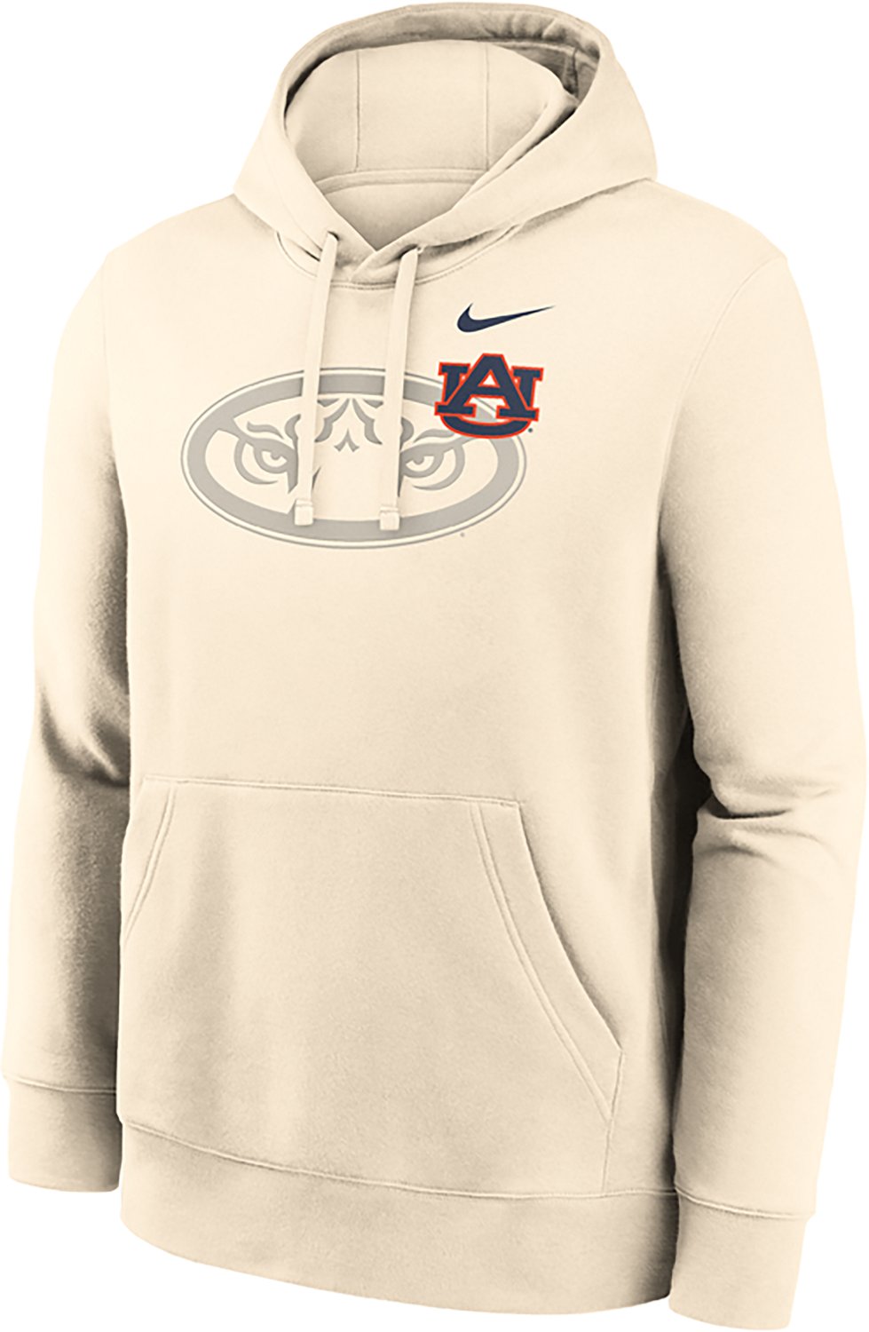 Nike Men's Auburn Primary Logo Natural Club Fleece Hoodie - view number 2