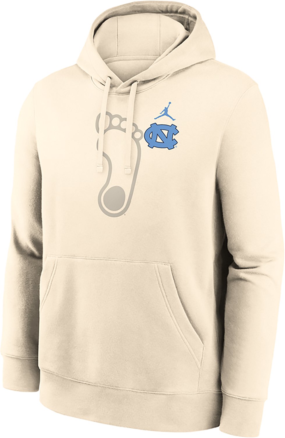 Jordan Men's UNC Primary Logo Natural Club Fleece Hoodie - view number 2