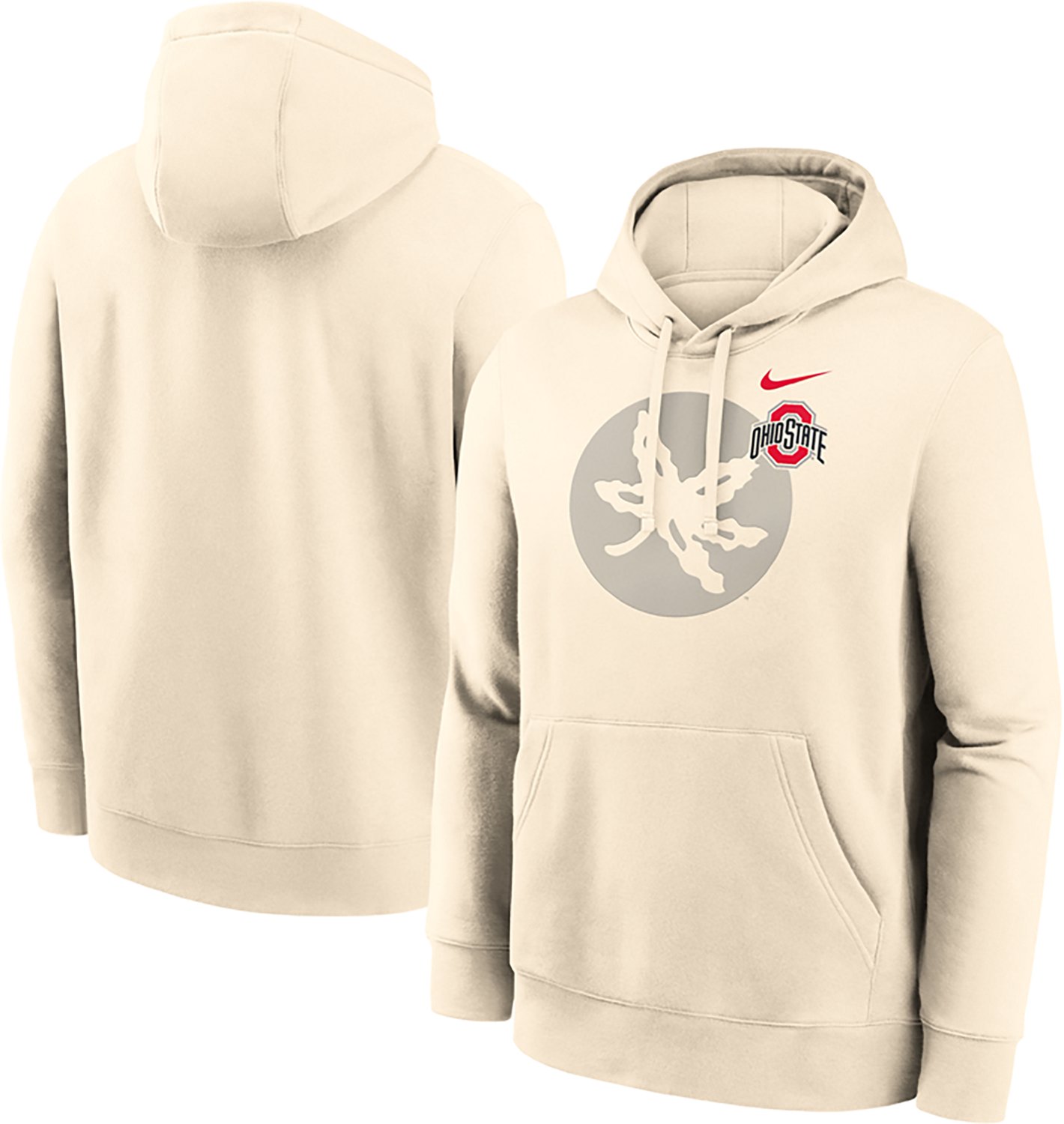 Nike Men's Ohio State Primary Logo Natural Club Fleece Hoodie - view number 1