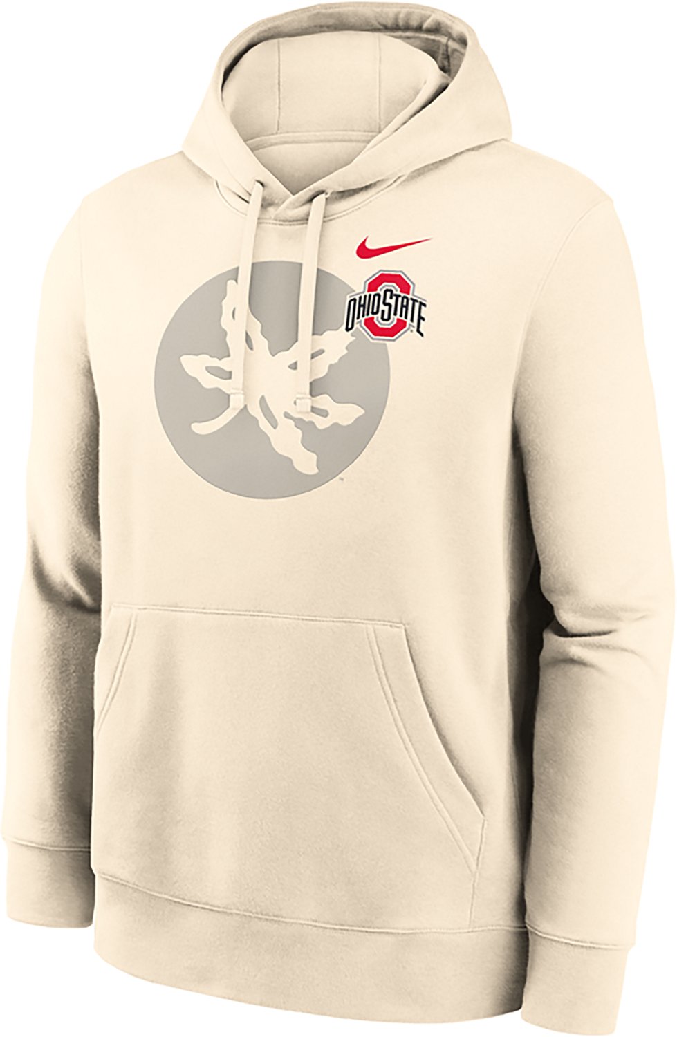 Nike Men's Ohio State Primary Logo Natural Club Fleece Hoodie - view number 2