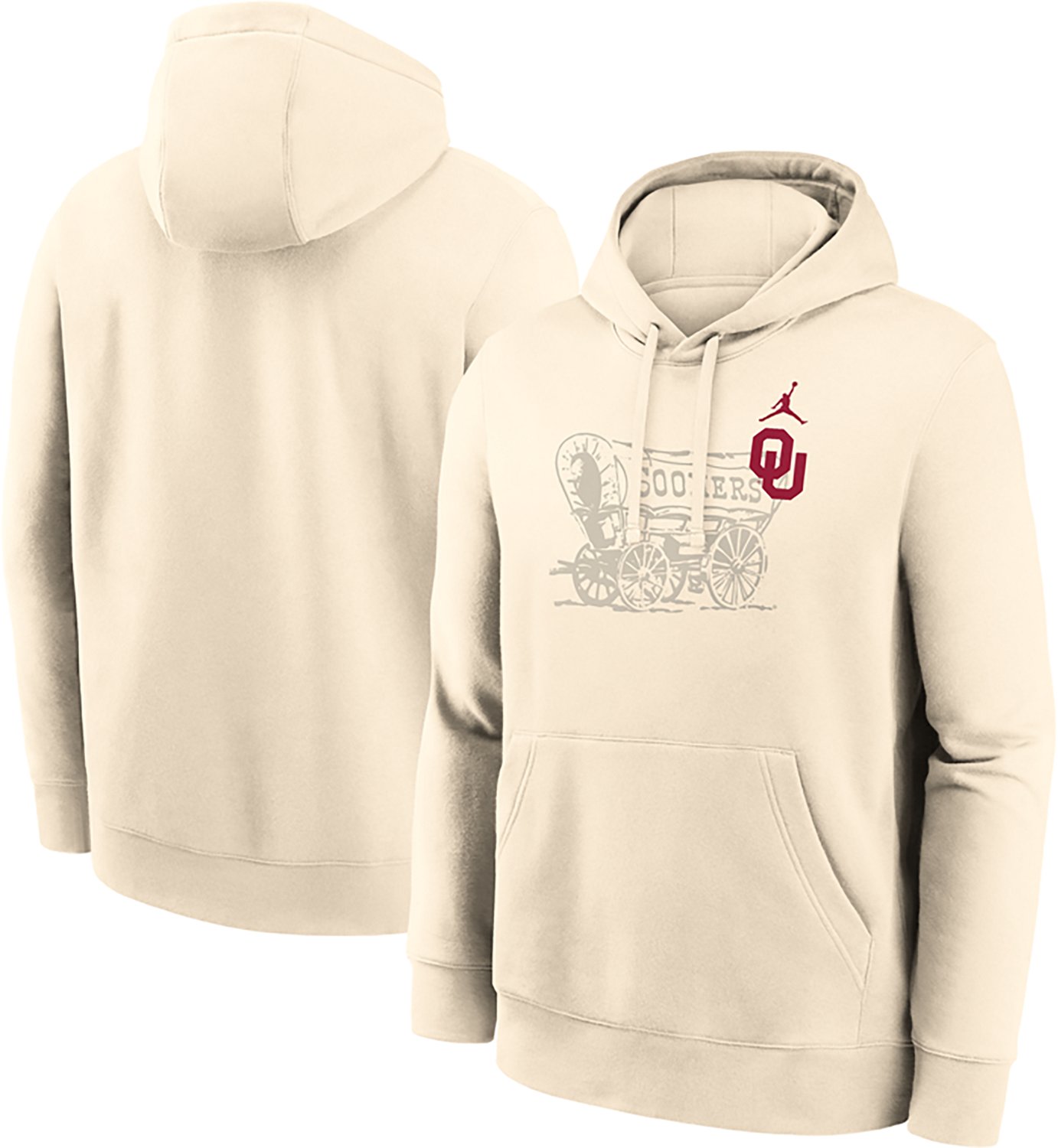 Jordan Men's Oklahoma Primary Logo Natural Club Fleece Hoodie - view number 1