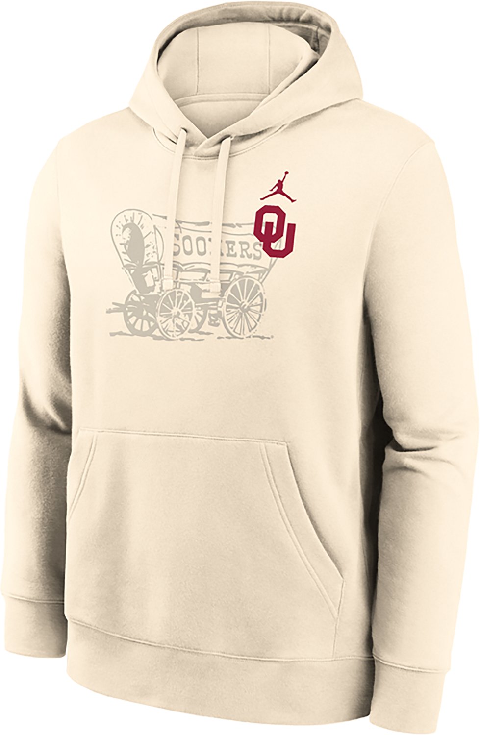 Jordan Men's Oklahoma Primary Logo Natural Club Fleece Hoodie - view number 2
