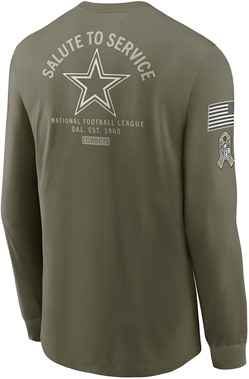 Nike Men's Dallas Cowboys Salute to Service Long Sleeve T-shirt - view number 3