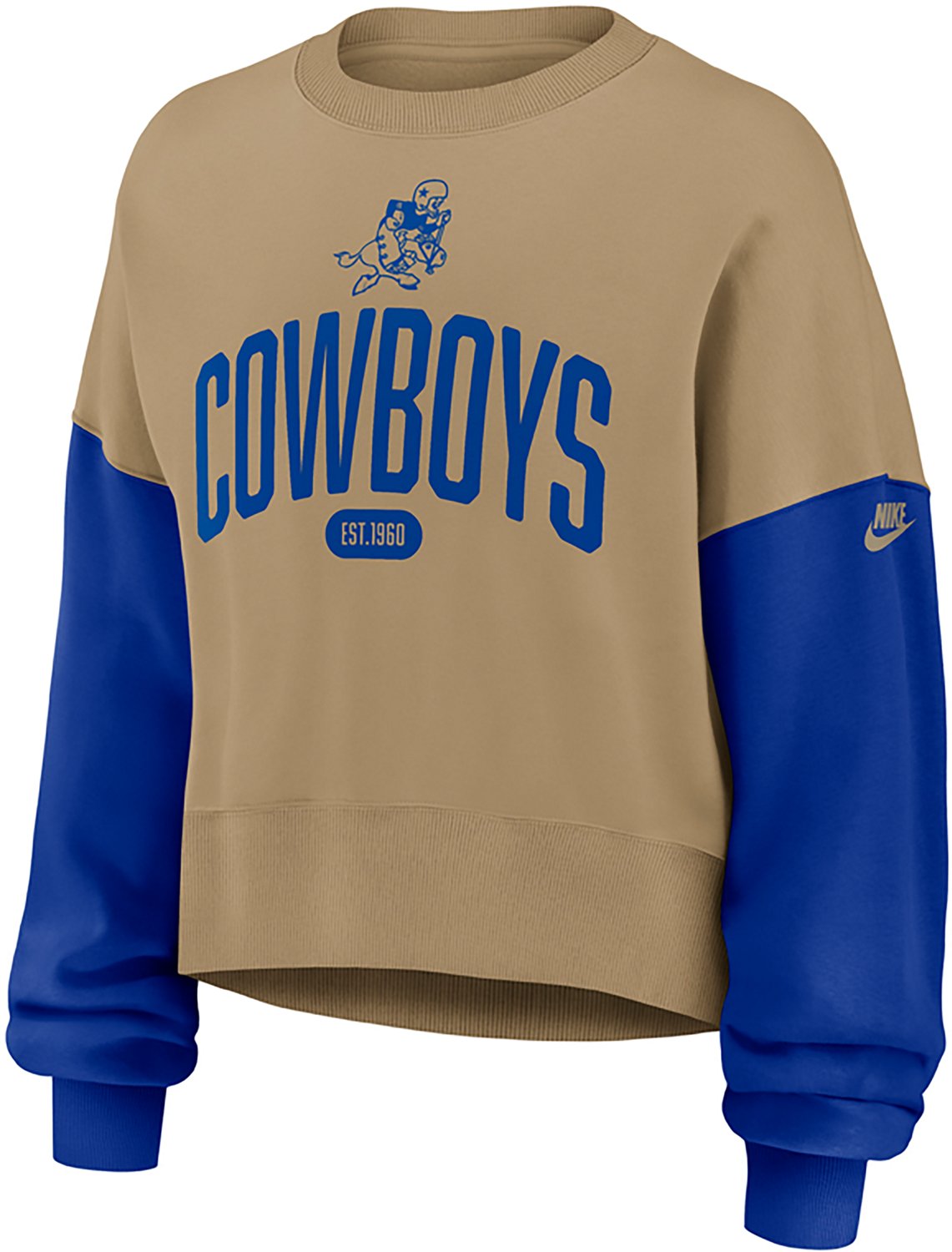 Nike Women's Dallas Cowboys Rewind Oversized Long Sleeve Crewneck Pullover - view number 2