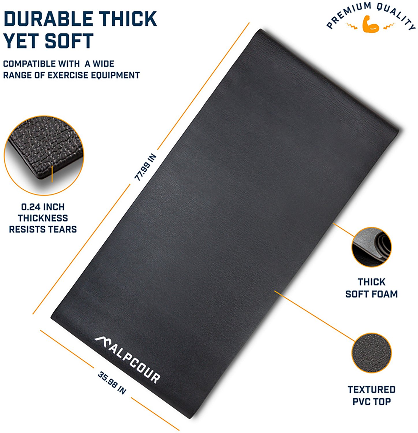 Alpcour 36 x 78 in. Bike Trainer Mat - view number 6