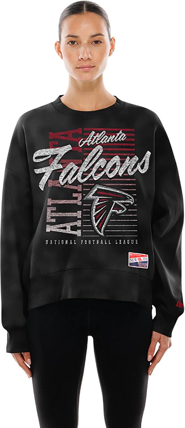 New Era Women's Falcons Dolman Fleece Long Sleeve Crew Neck Sweatshirt