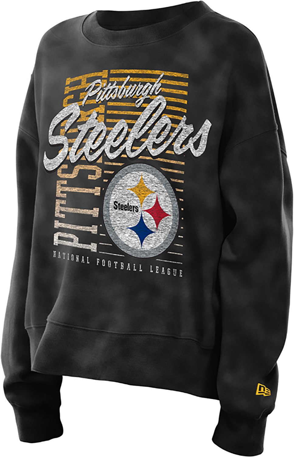 New Era Women's Steelers Dolman Fleece Long Sleeve Crew Neck Sweatshirt - view number 3
