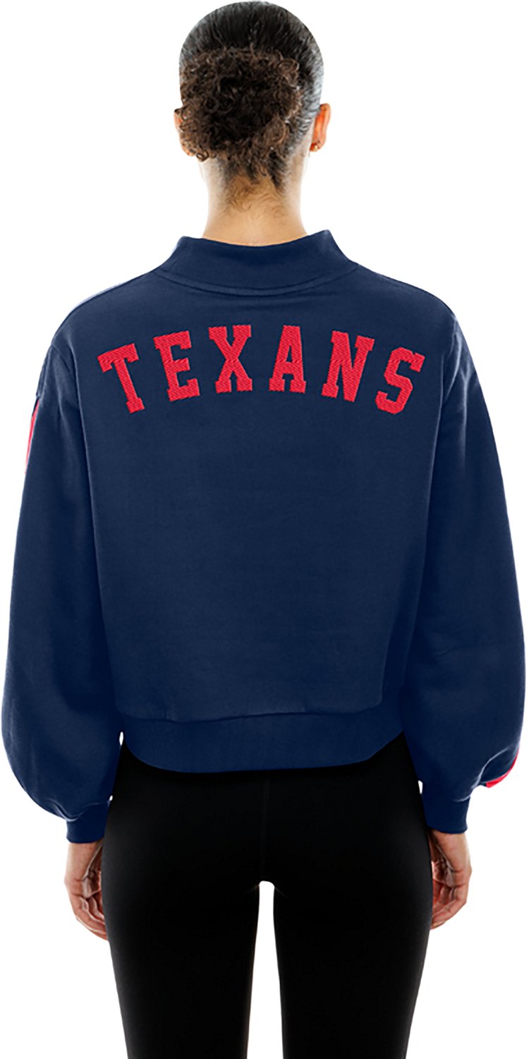 New Era Women's Houston Texans Mock Neck Long Sleeve Fleece Sweatshirt - view number 2