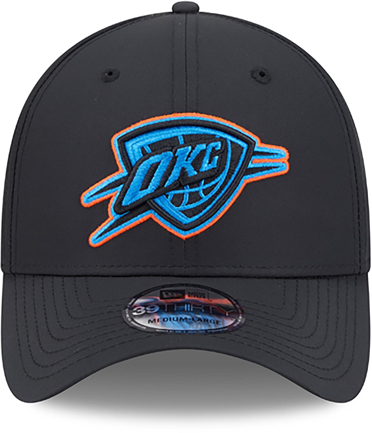 New Era Men's OKC Thunder Night Black 39THIRTY Cap - view number 2