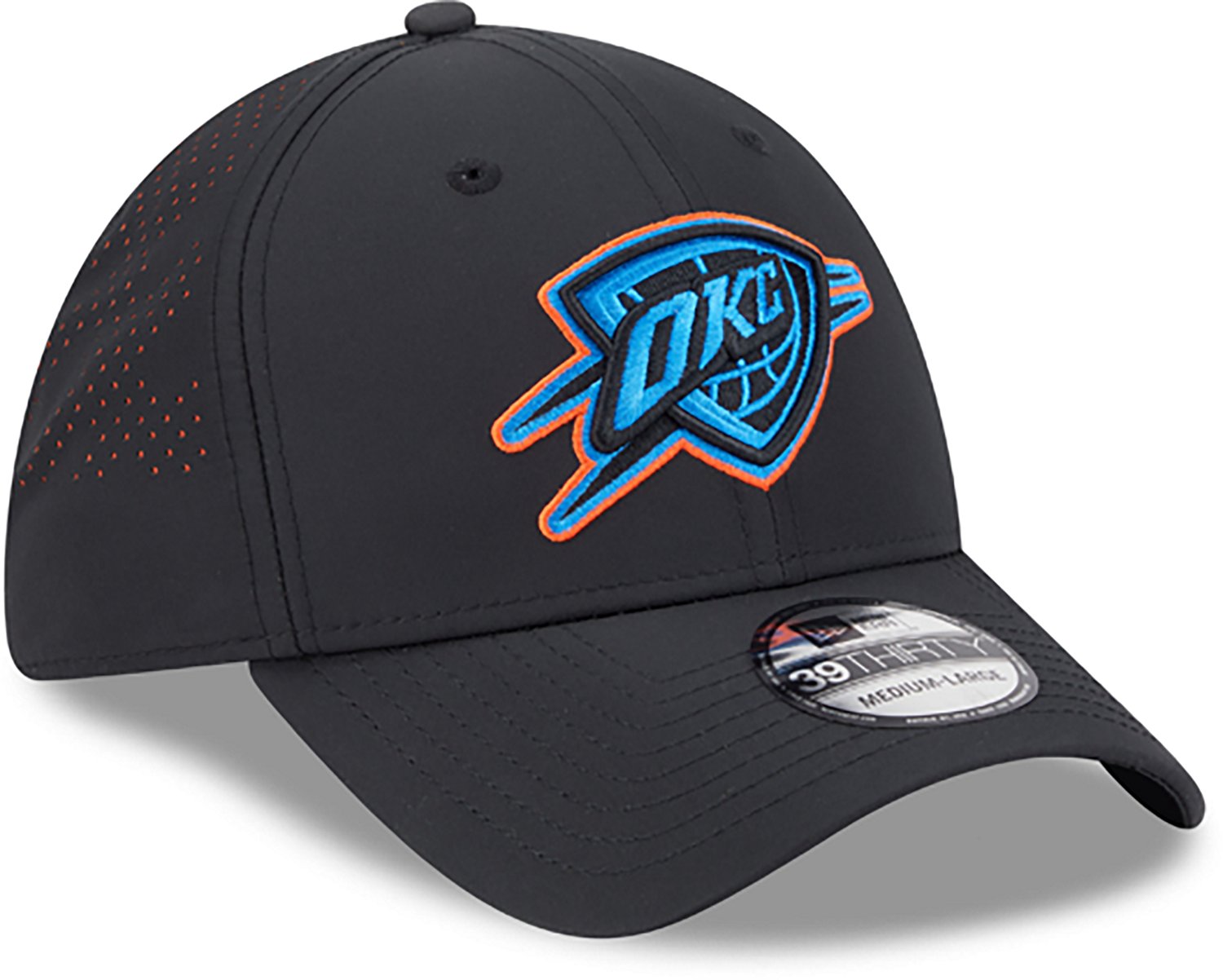 New Era Men's OKC Thunder Night Black 39THIRTY Cap - view number 3