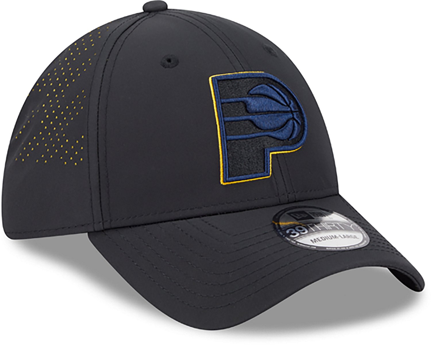 New Era Adults' Indiana Pacers 39THIRTY Night Black Cap - view number 3