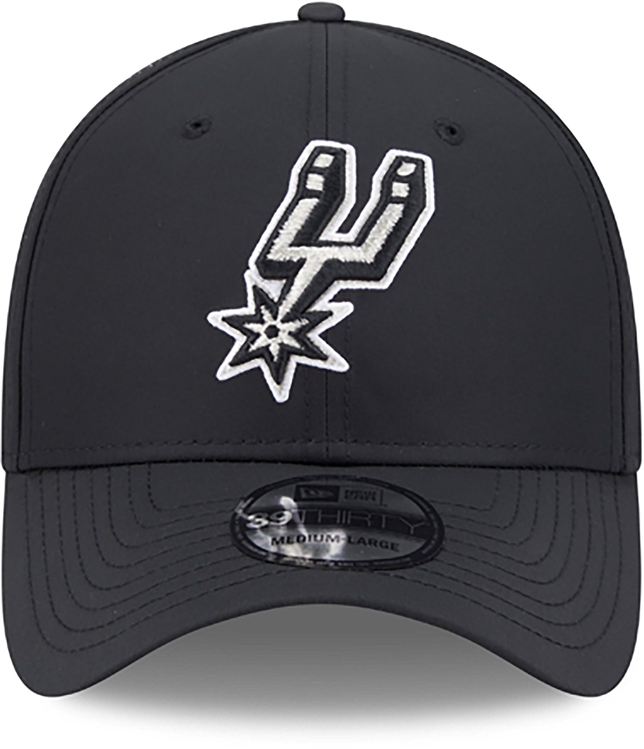 New Era Adults' San Antonio Spurs 39THIRTY Night Black Cap