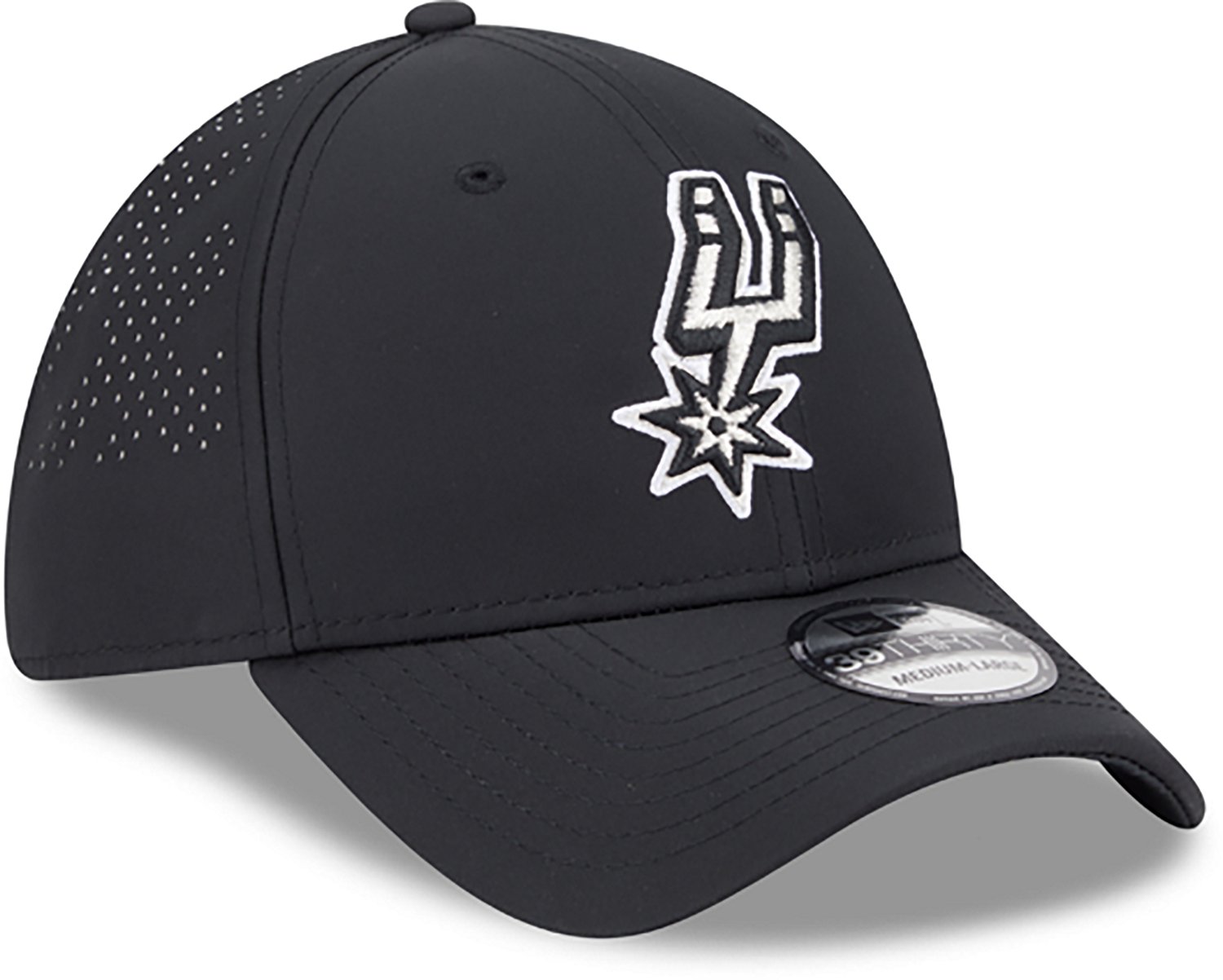 New Era Adults' San Antonio Spurs 39THIRTY Night Black Cap - view number 3