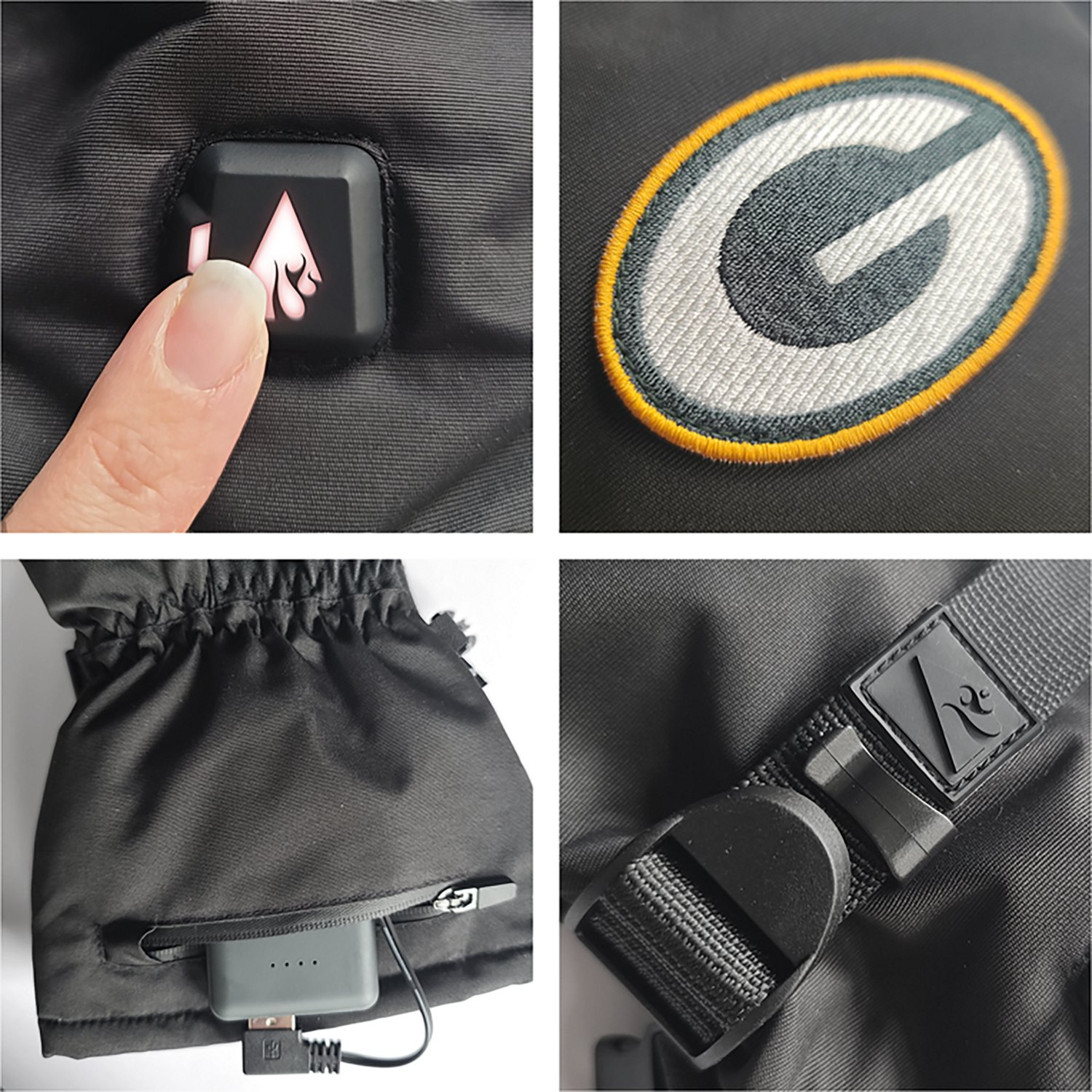 ActionHeat Adults' Green Bay Packers 5V Heated Winter Gloves - view number 6