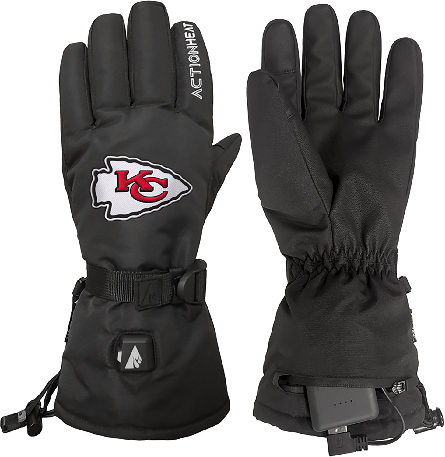 ActionHeat Adults' Kansas City Chiefs 5V Heated Winter Gloves - view number 2
